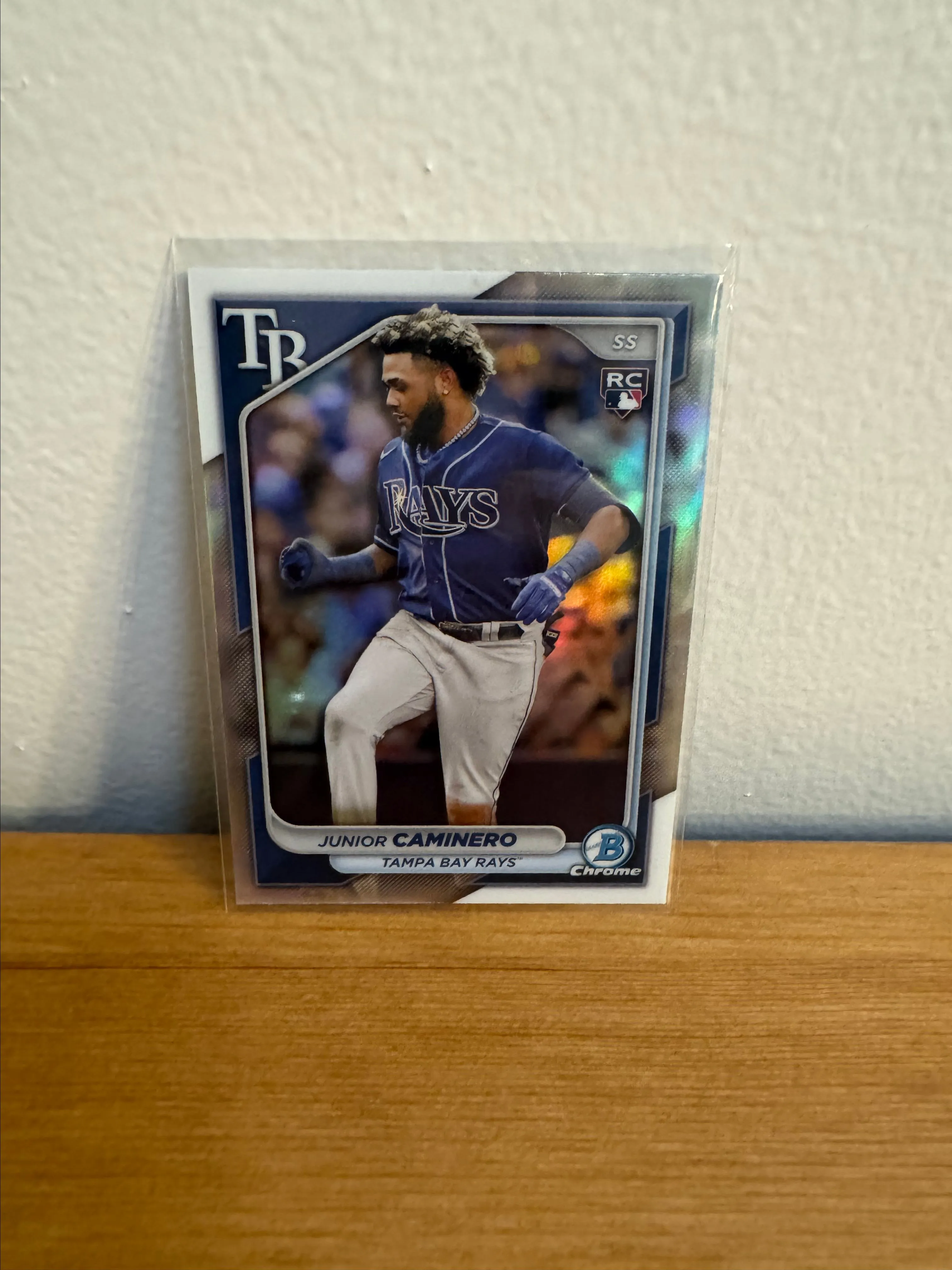 Product image for 2024 Bowman Chrome -  JUNIOR CAMINERO Rookie RC Image Variation SP #56 RAYS