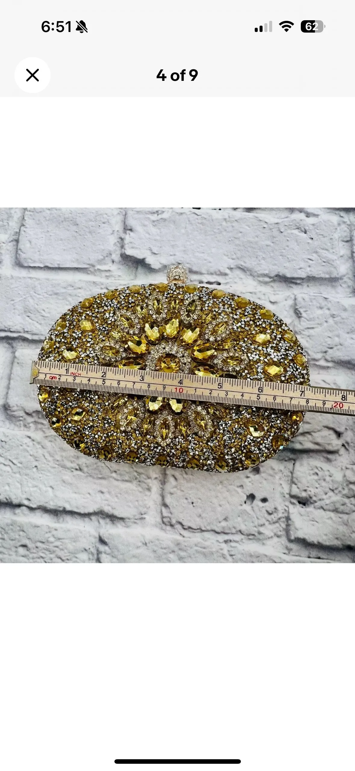 Product image for Ramla handmade beaded gold clutch purse