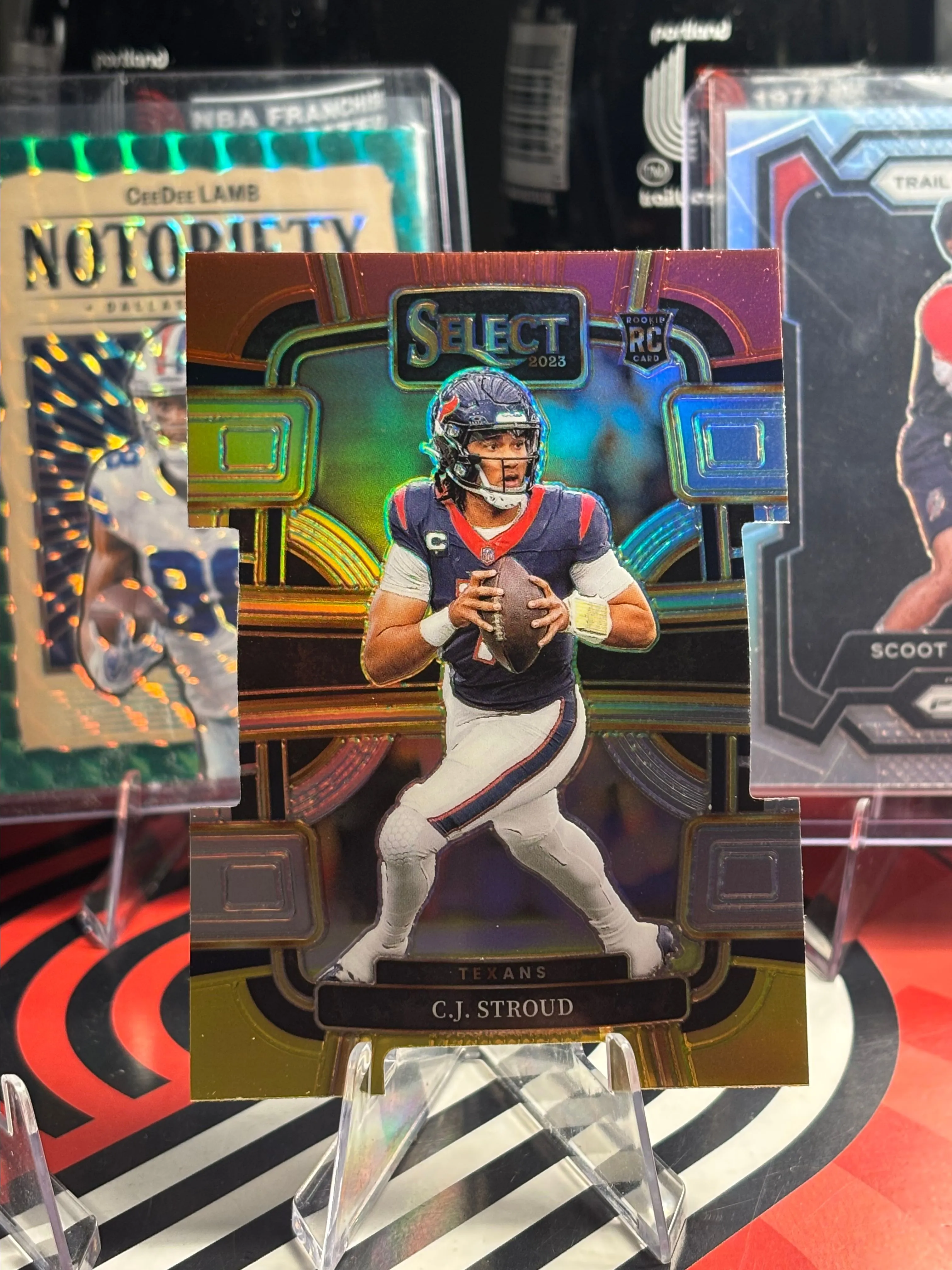 Product image for 2023 Prizm C.J. Stroud Select Red and Yellow Die Cut Silver ROOKIE