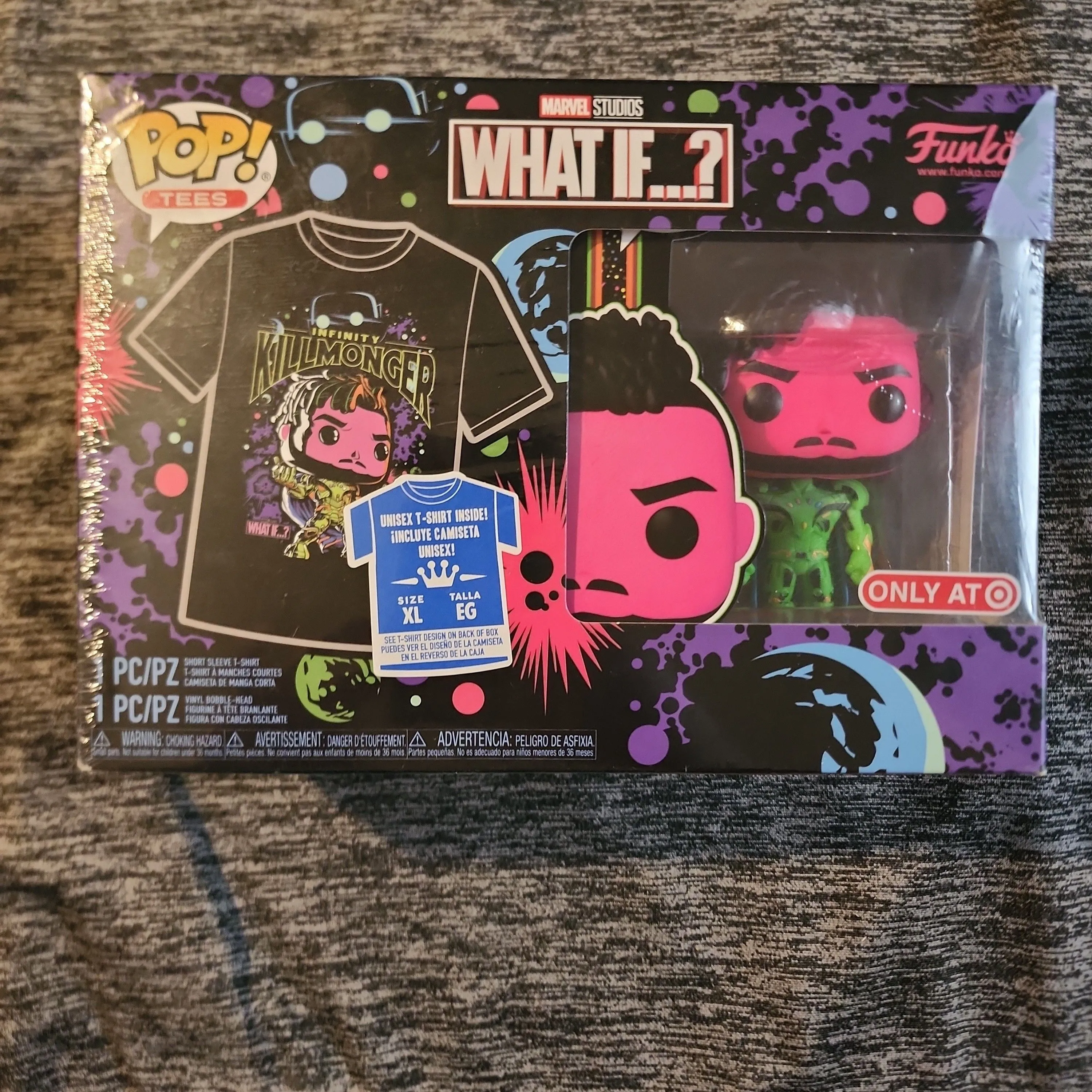 Product image for Infinity Killmonger - Pop! & Tee Box Set (Blacklight)