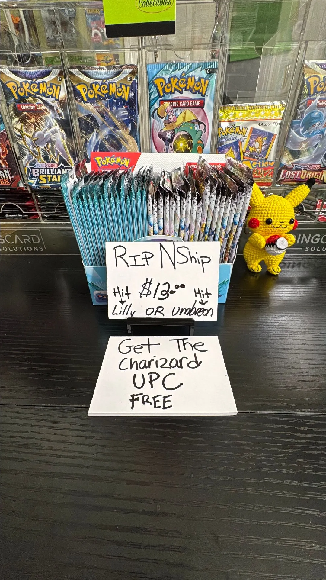 Product image for Rip N Ship (Prismatic / Journey) pull Lilly/Umbreon (get Charizard UPC Free)