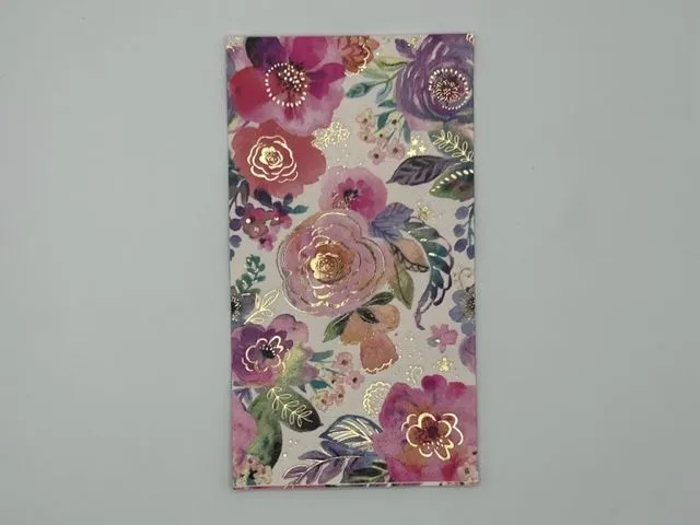 Product image for Pink & Purple Floral Napkins w/ Gold Accents set of 4