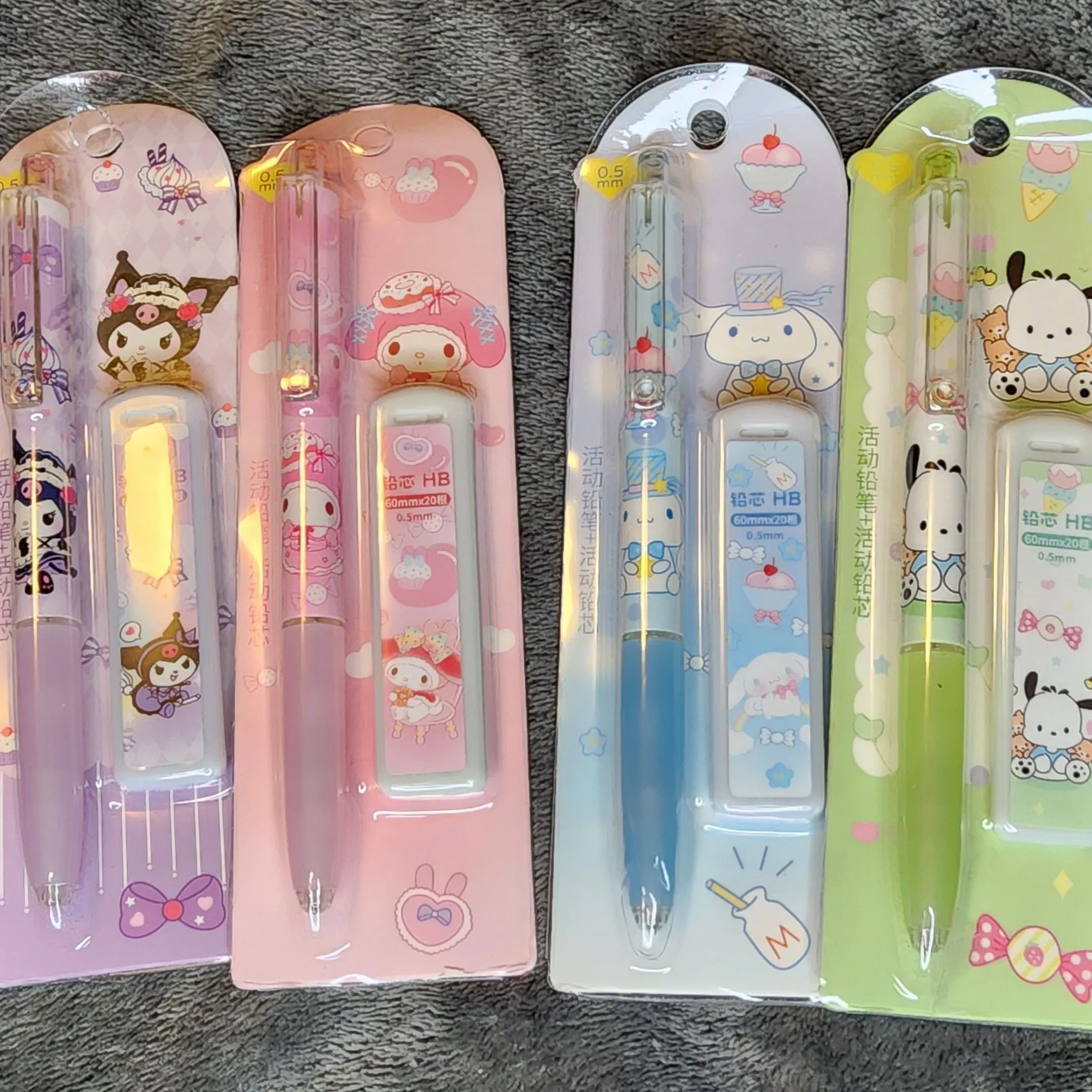 Product image for 4pc SANRIO MECHANICAL PENCILS W EXTRA LEAD