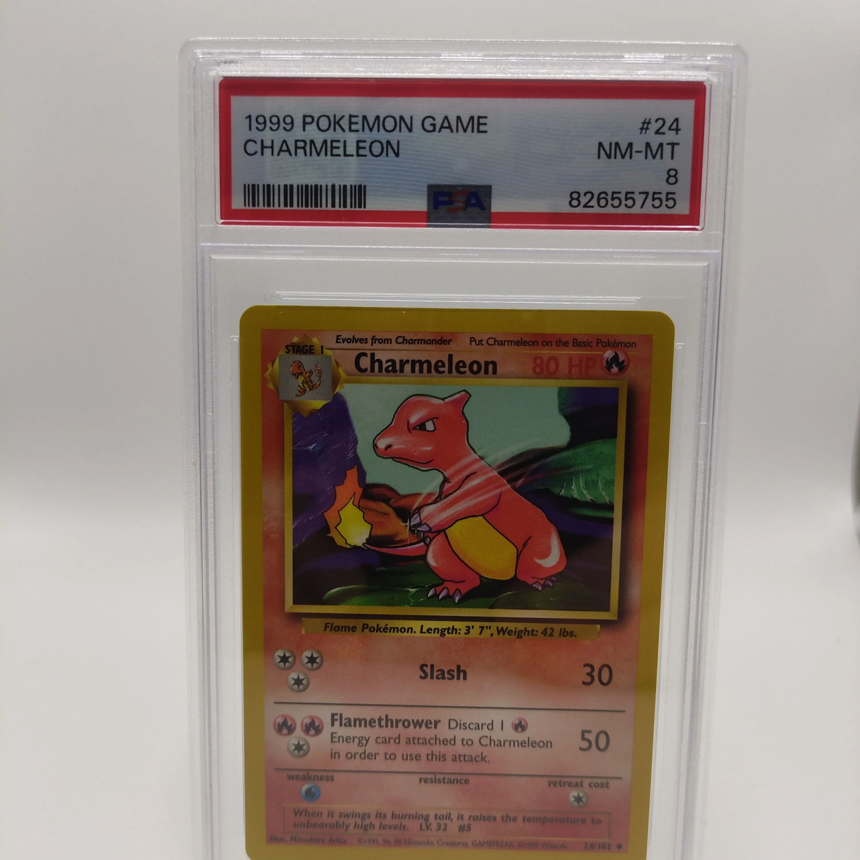Product image for Base Set 1999 Pokemon Game Charmeleon  PSA NM-MT 8
