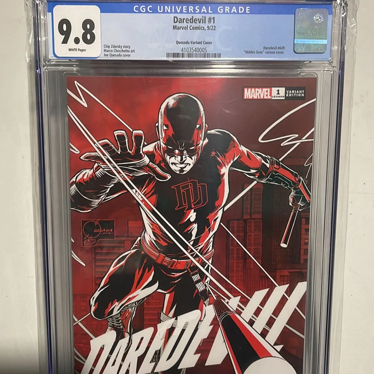 Product image for Daredevil 1 Quesada Variant Cover CGC 9.8 2022