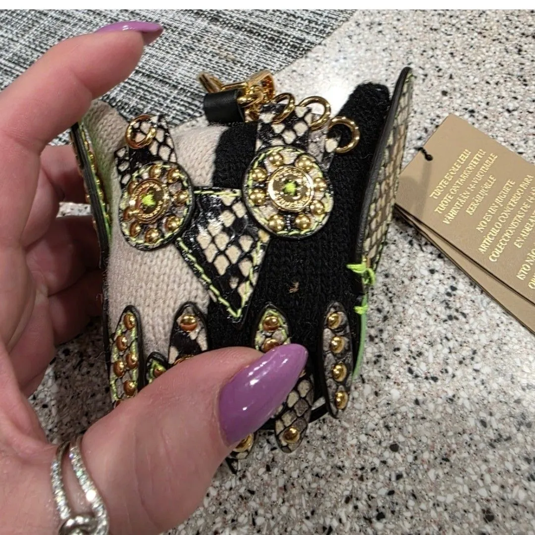 Product image for Mavis the owl Burberry bag charm.