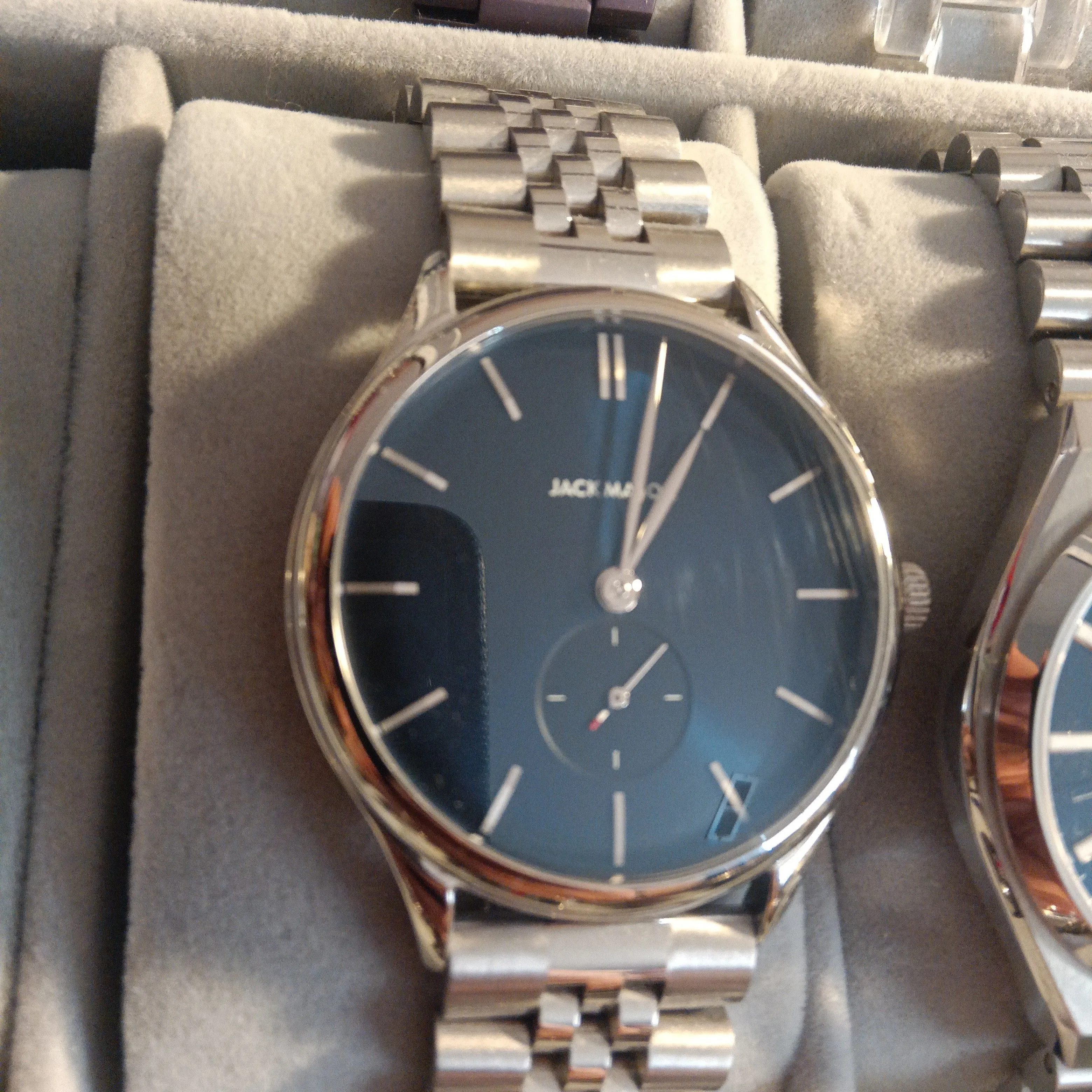 Product image for Jack Mason Ellum Navy dial dress watch.