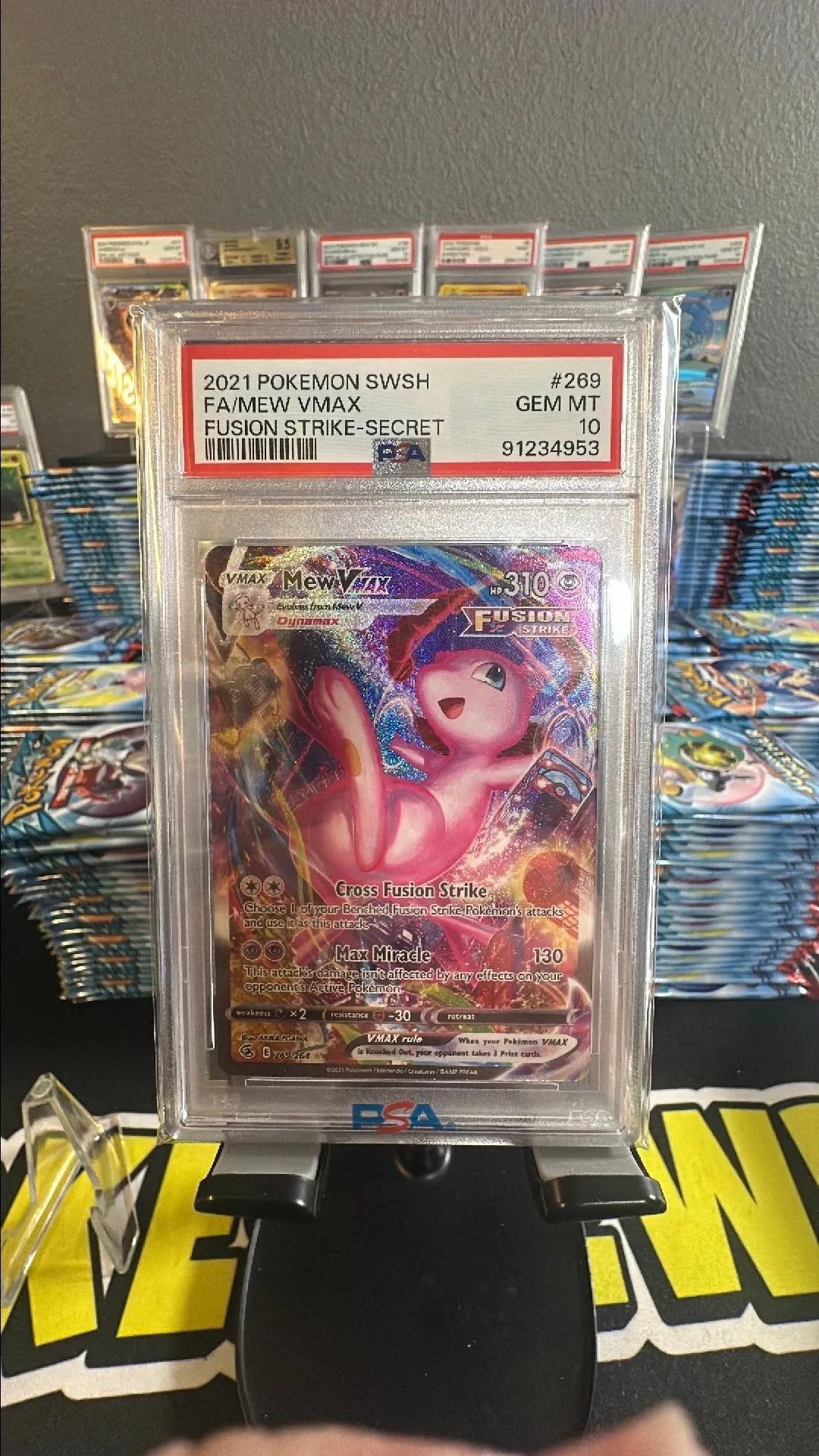 Product image for 2021 Pokemon Sword & Shield Fusion Strike Fa/Mew Vmax Fusion Strike-Secret PSA GEM MT 10