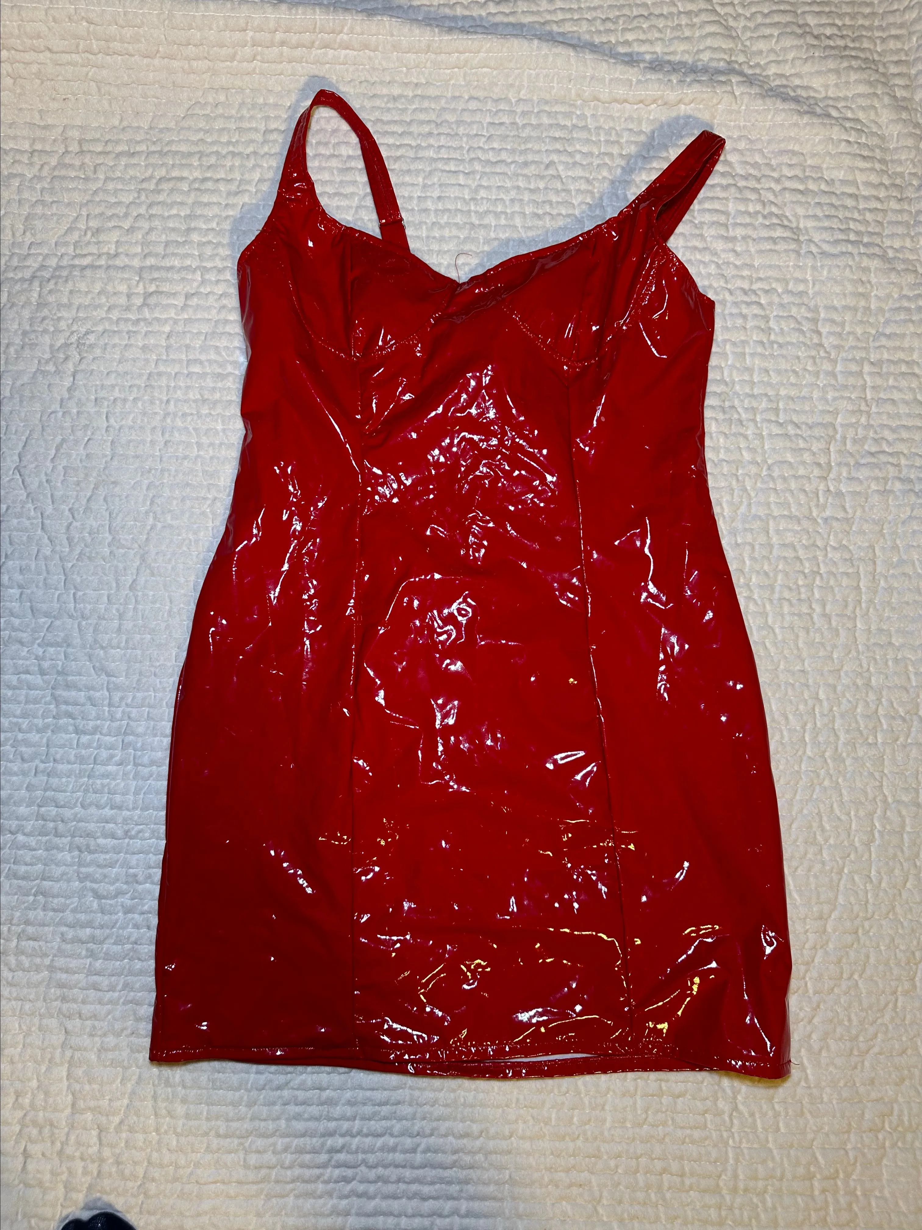 Product image for Red latex mini dress size 8