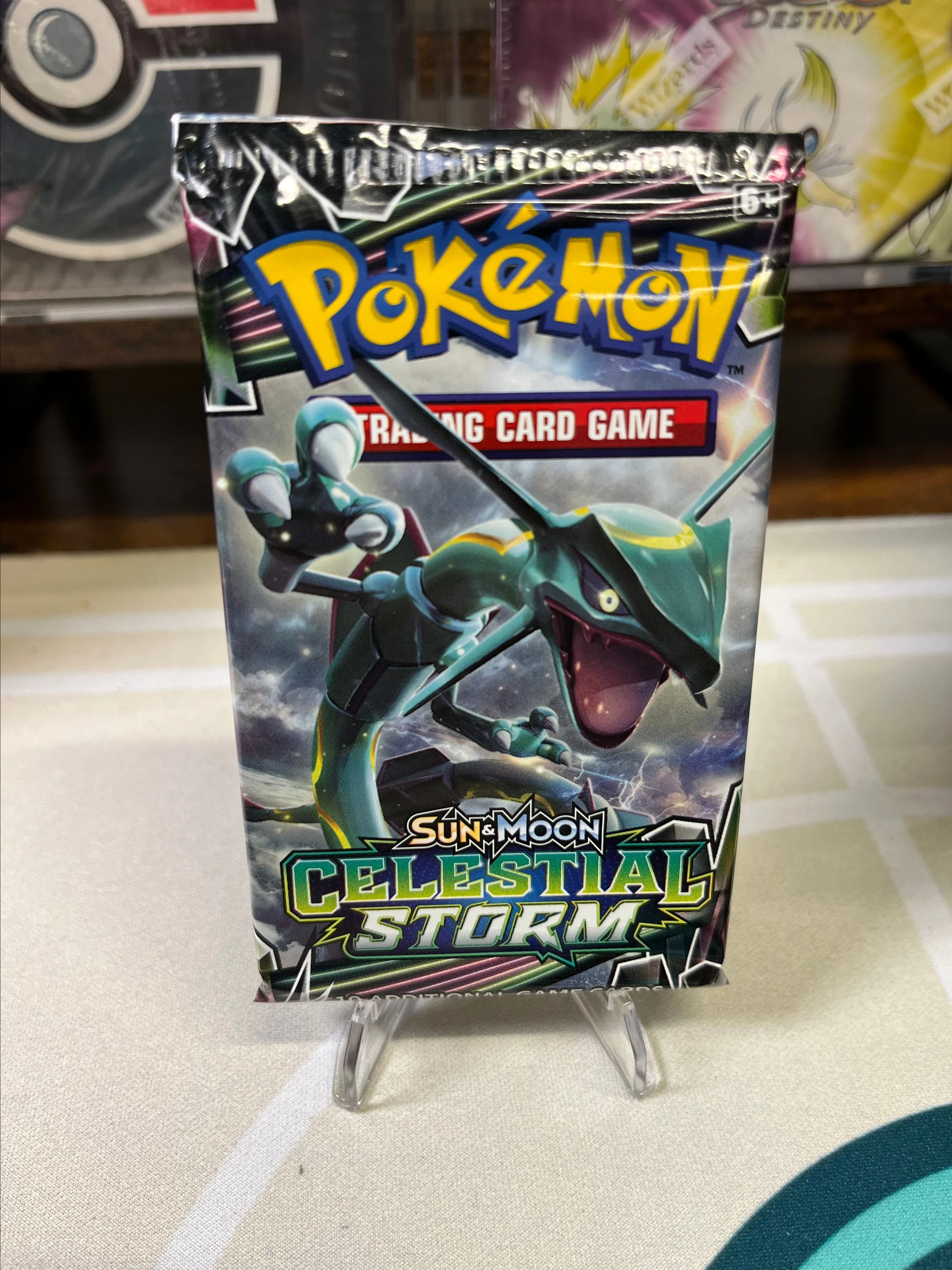 pokemon sun and moon celestial storm booster pack Amazon.com: Pokémon 820650804502 Sun & Moon Elite Trainer Celestial Storm  Box, Trading Card Game, Dice, Competition Coin & More : Toys & Games