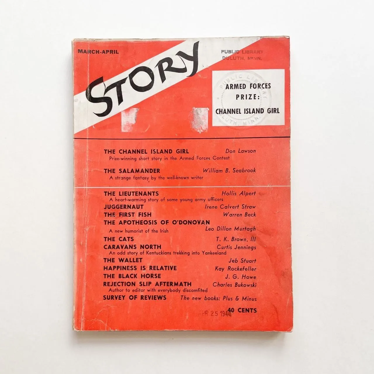Product image for Story Magazine March/April 1944 - Features first Charles Bukowski Publication of a Literary Work
