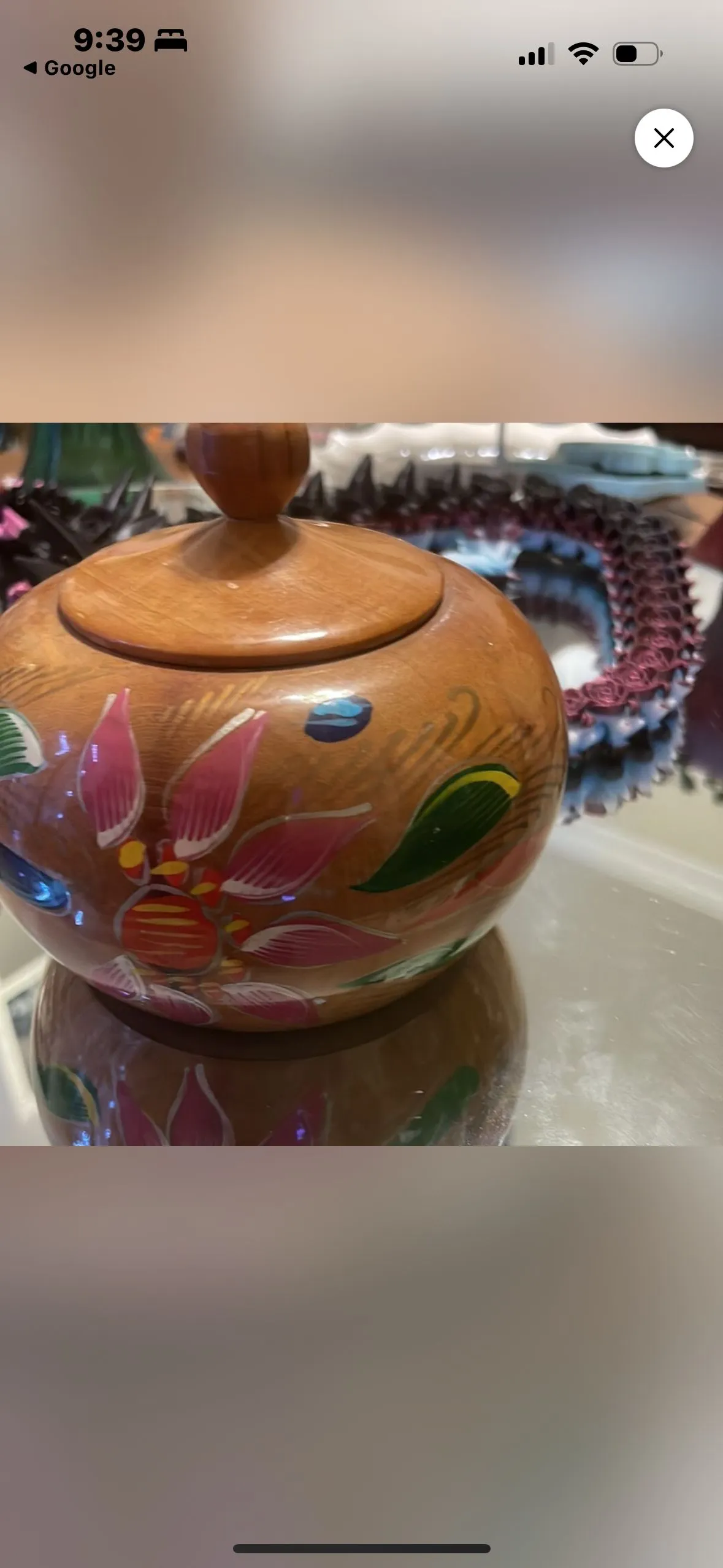 Product image for Hand painted wooden box with lid