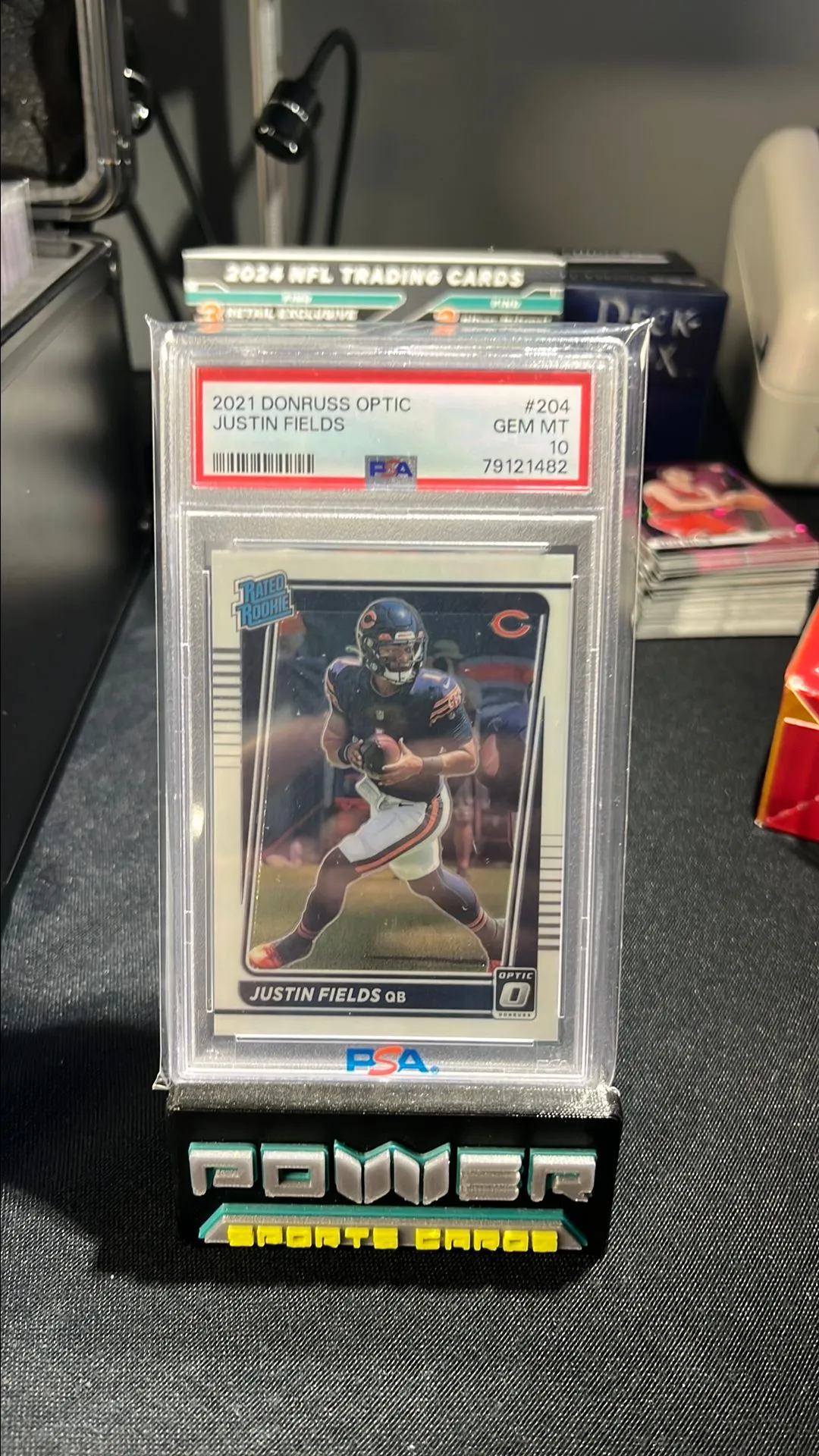 Product image for 2021 Panini Donruss Optic Justin Fields 204  PSA GEM MT 10