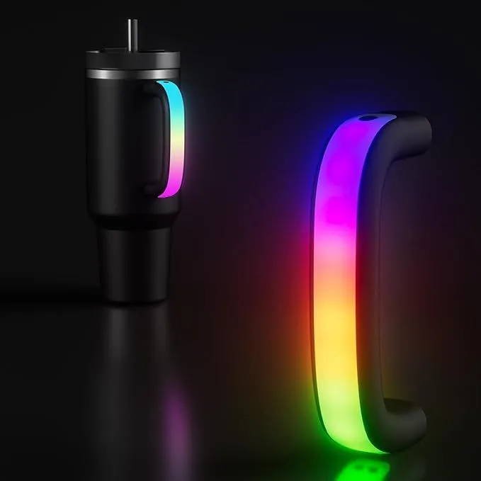 Product image for NEW 6 Color LED Light-Up Tumbler Handle for 30/40oz Stanley Tumblers - Black