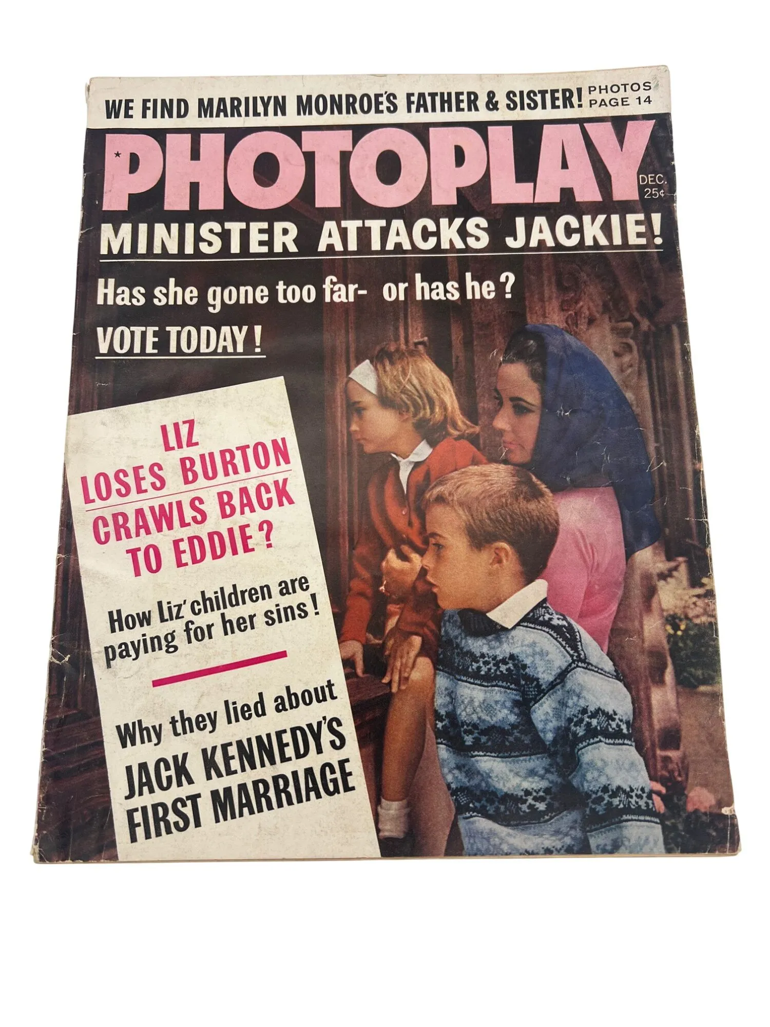 Product image for Photoplay Magazine December 1962 Elizabeth Taylor Cover Vintage Collectible