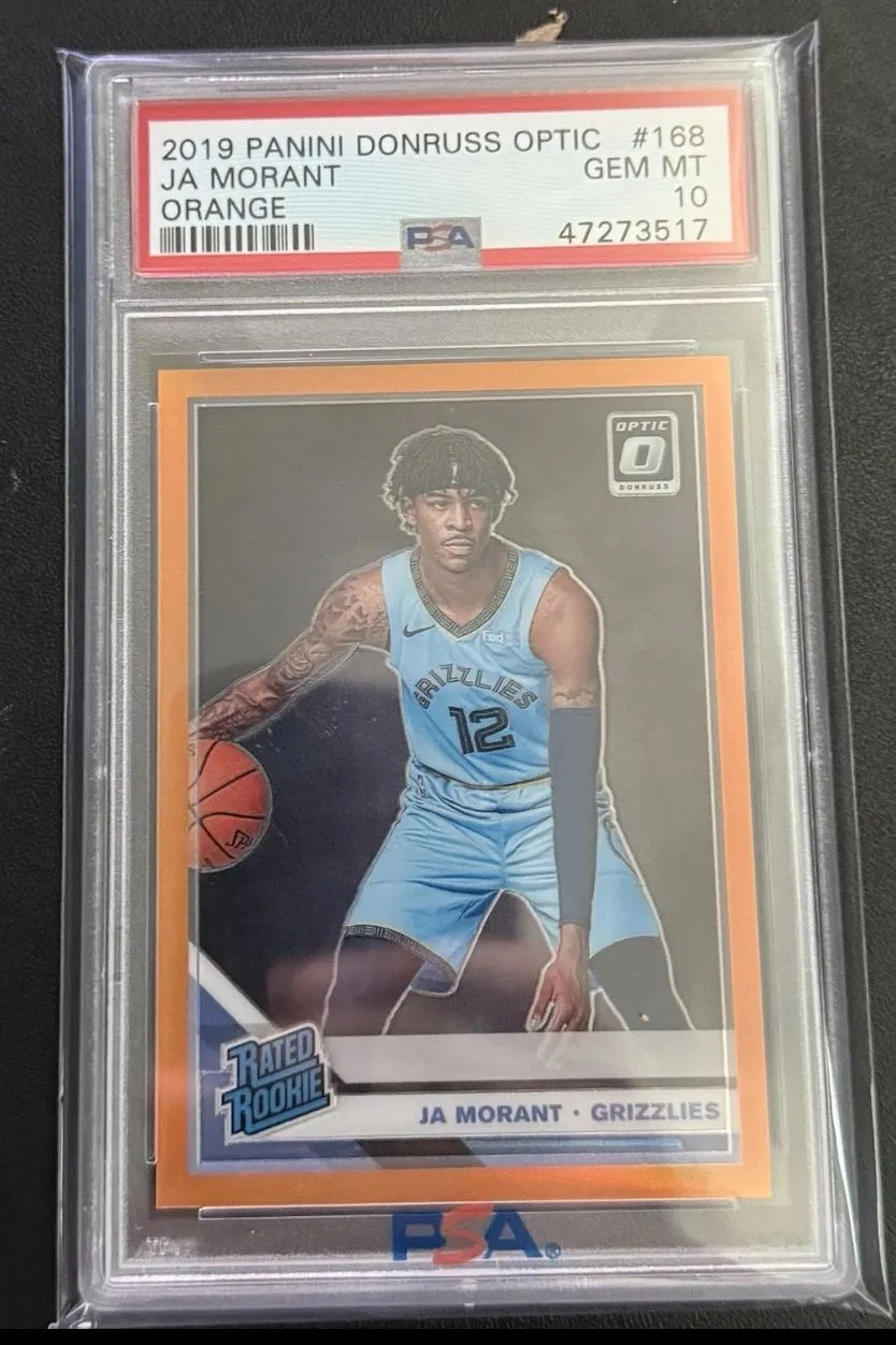 Product image for Ja Morant optic Orange rookie /199 PSA 10
