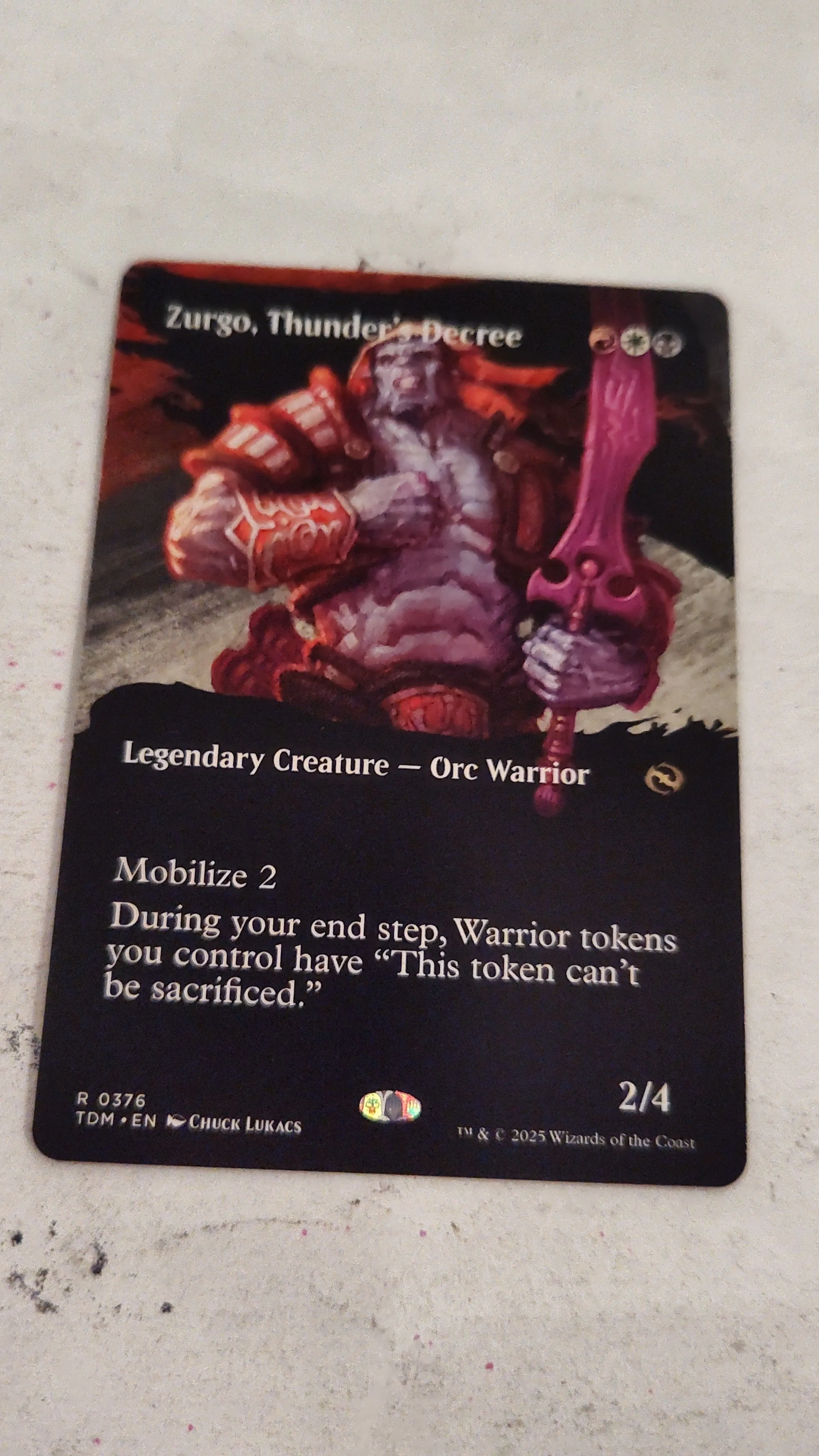 Product image for MTG Tarkir Dragonstorm Borderless Zurgo Thunder's Decree 