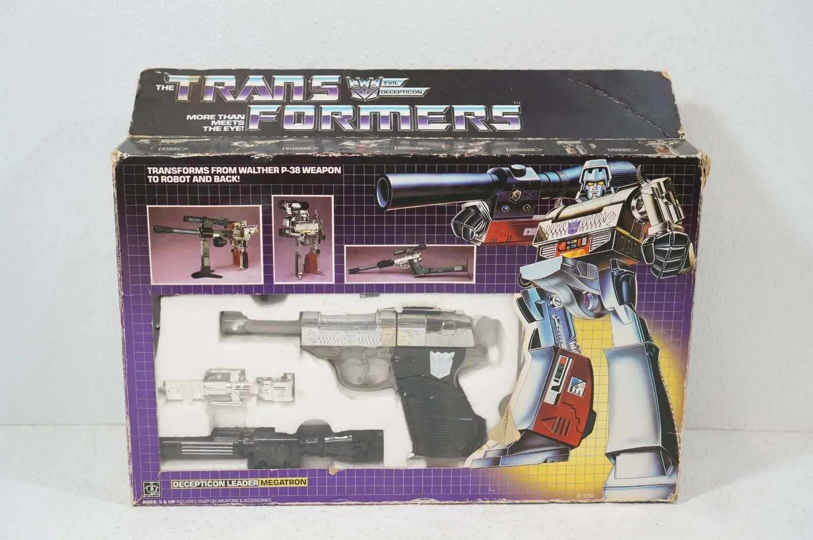 Product image for Transformers Megatron G1 Pre Rub 1984 Complete in Box Styrofoam Instructions