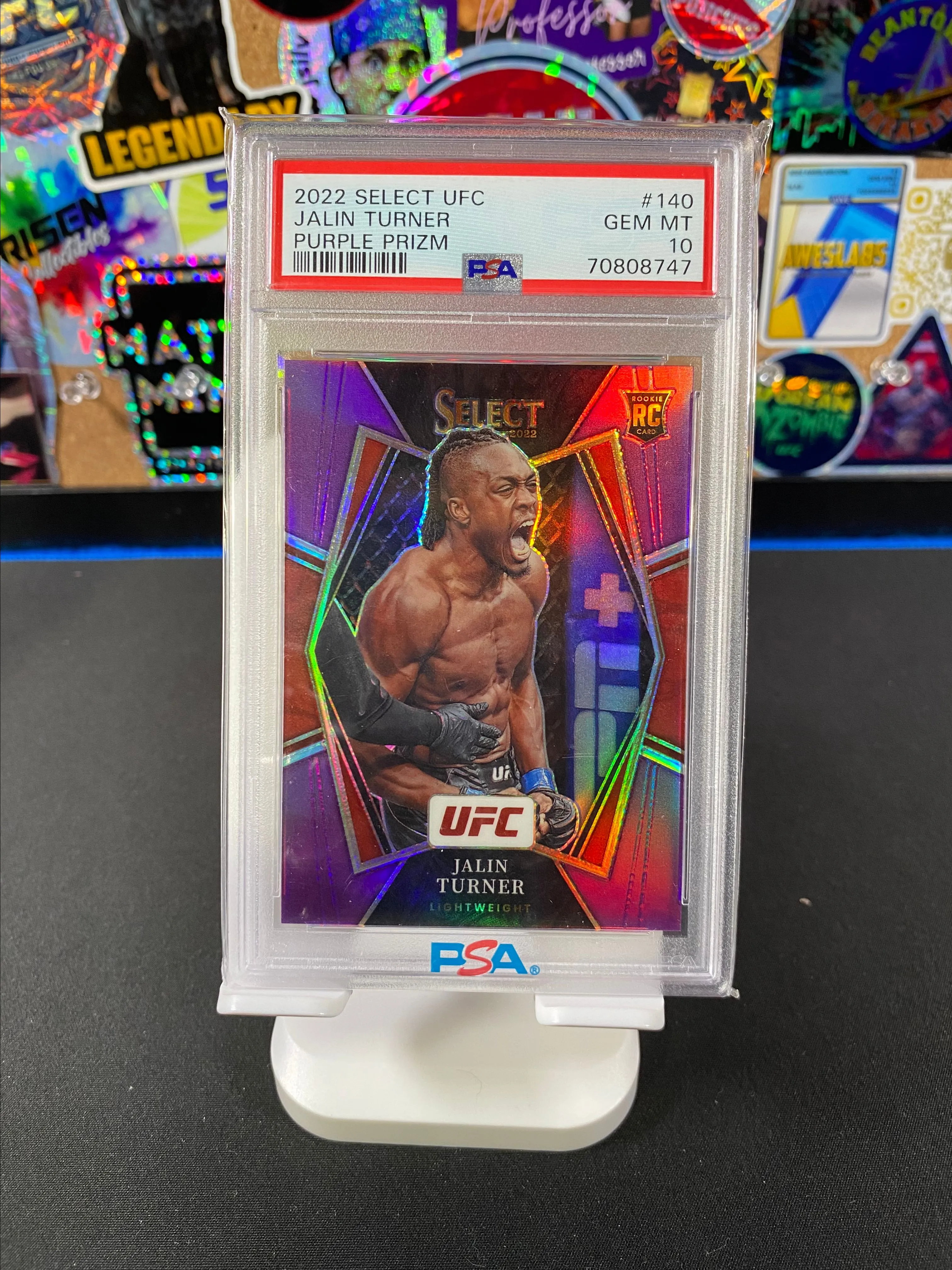 Product image for 2022 Panini Select Ufc Jalin Turner Purple Prizm /49 PSA GEM MT 10