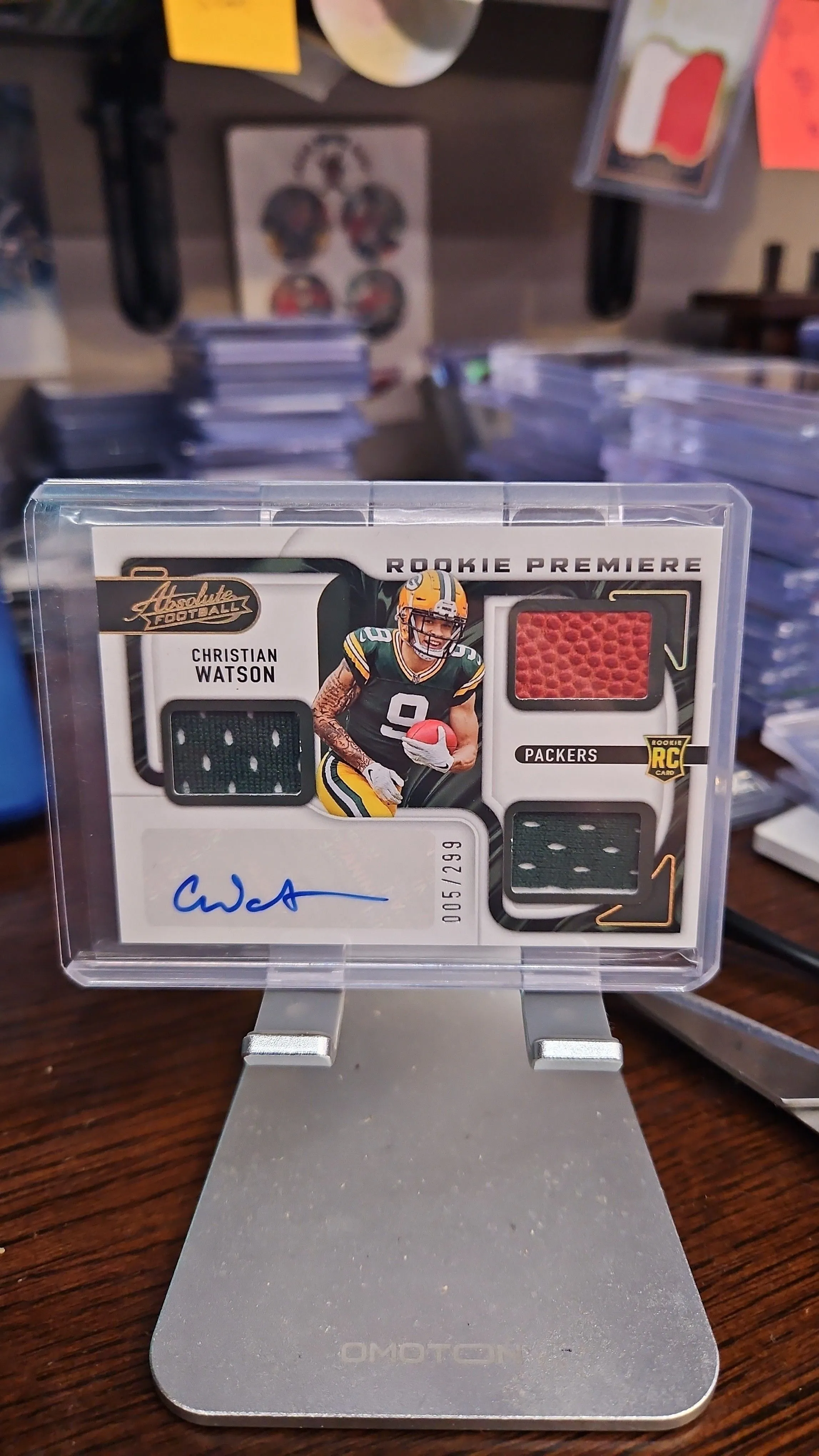 Product image for Christian Watson Rookie Patch Auto #d 5/299...2022 Absolute RPA....Packers