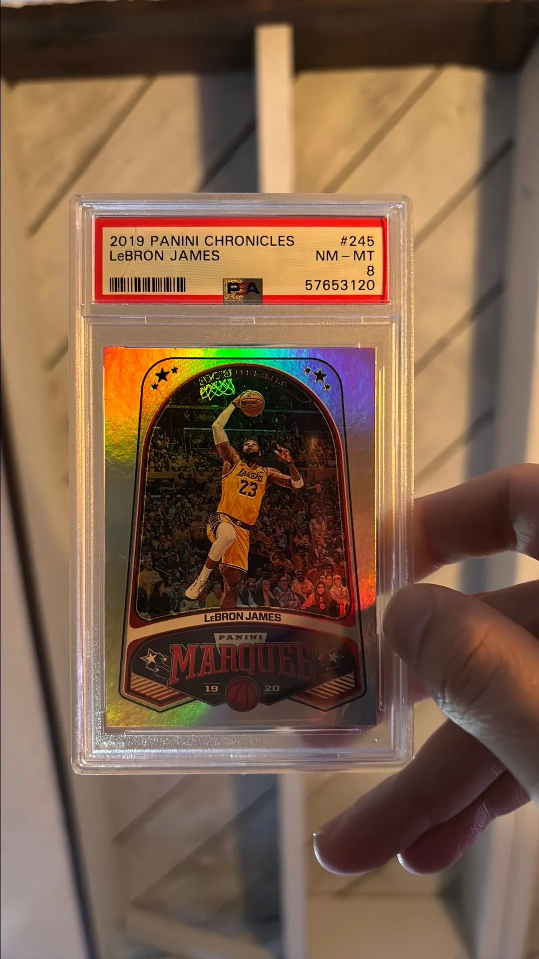 Product image for 2019 Panini Chronicles Lebron James 245  PSA NM-MT 8