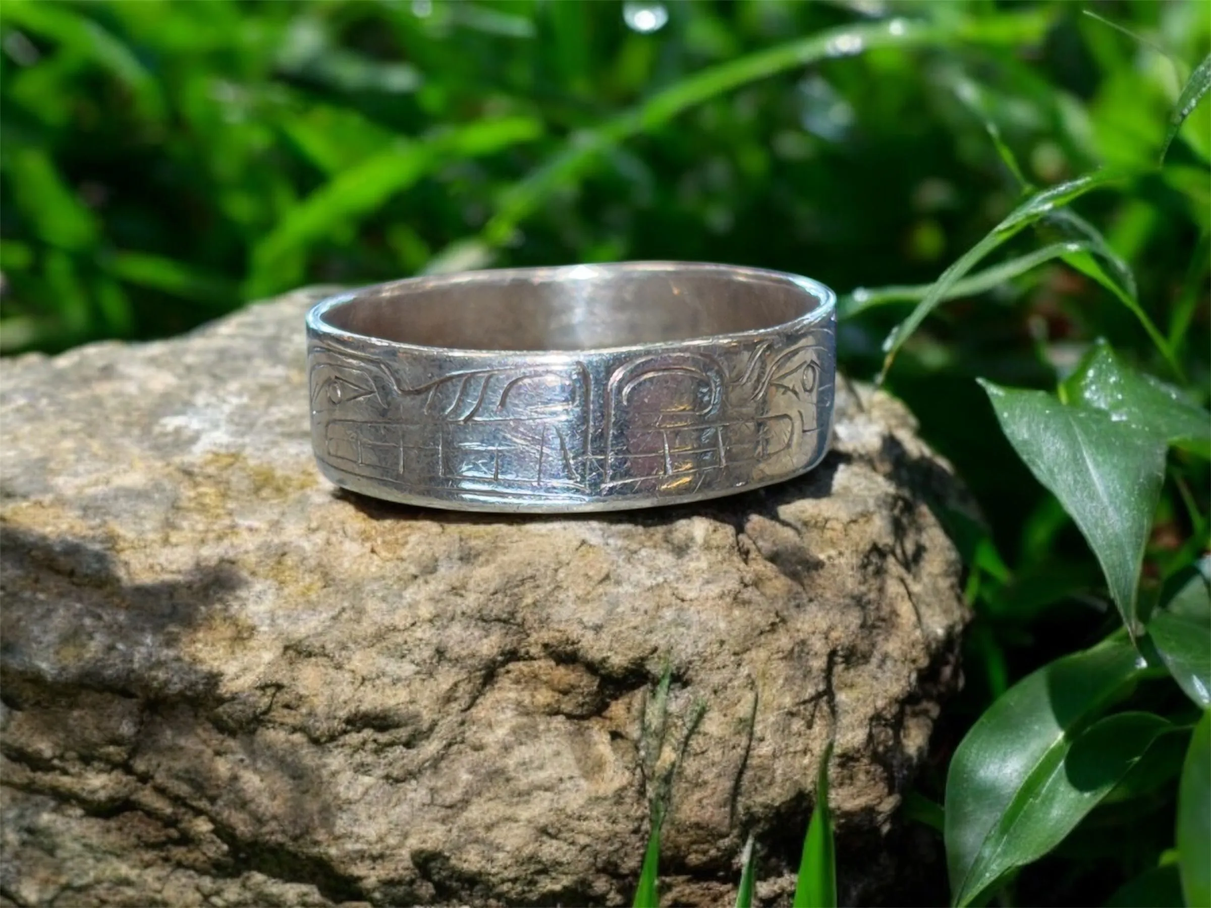 Product image for First Nations Sterling Silver Hand Engraved Ring