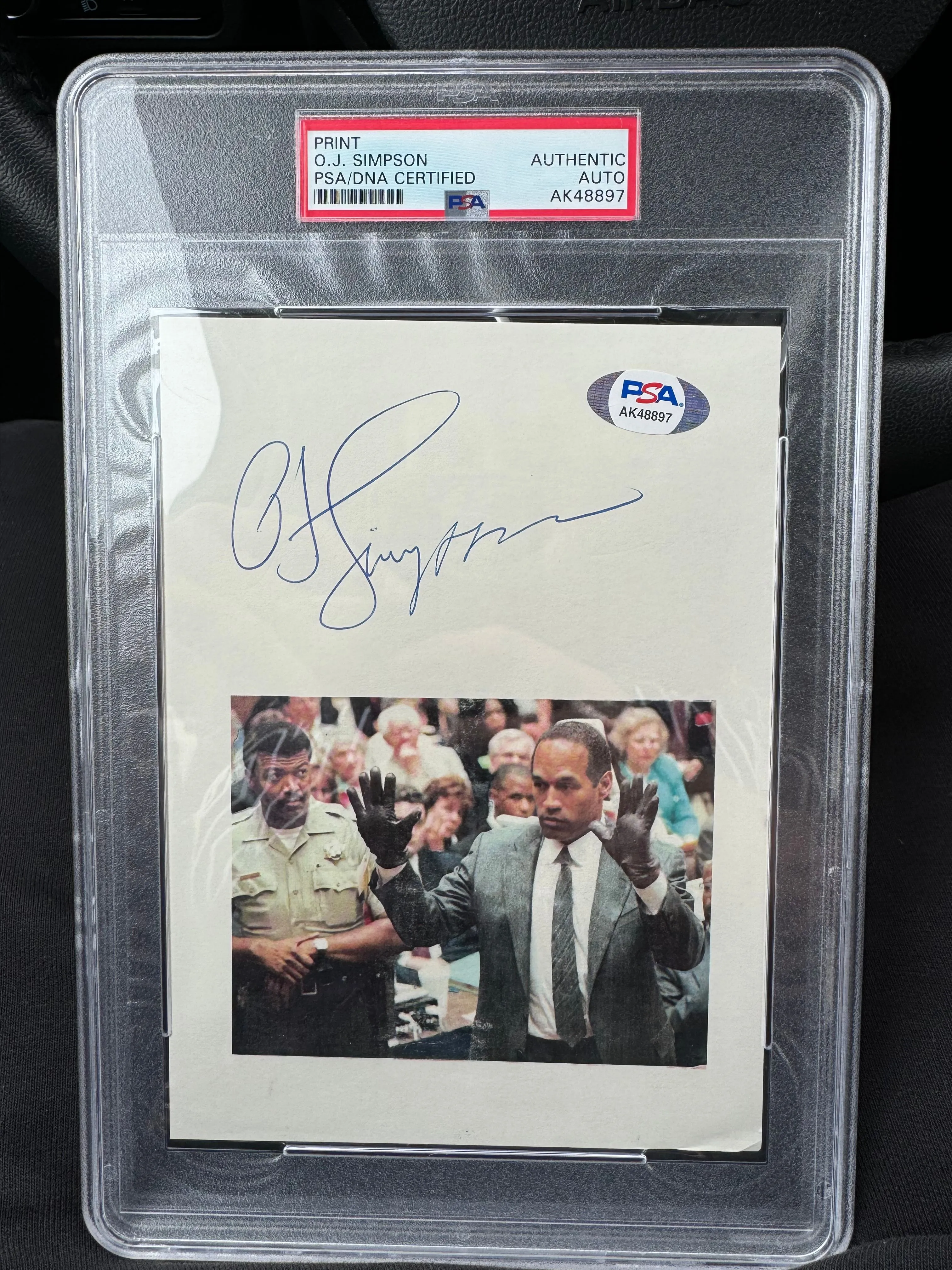 Product image for OJ courtroom photo signed auto