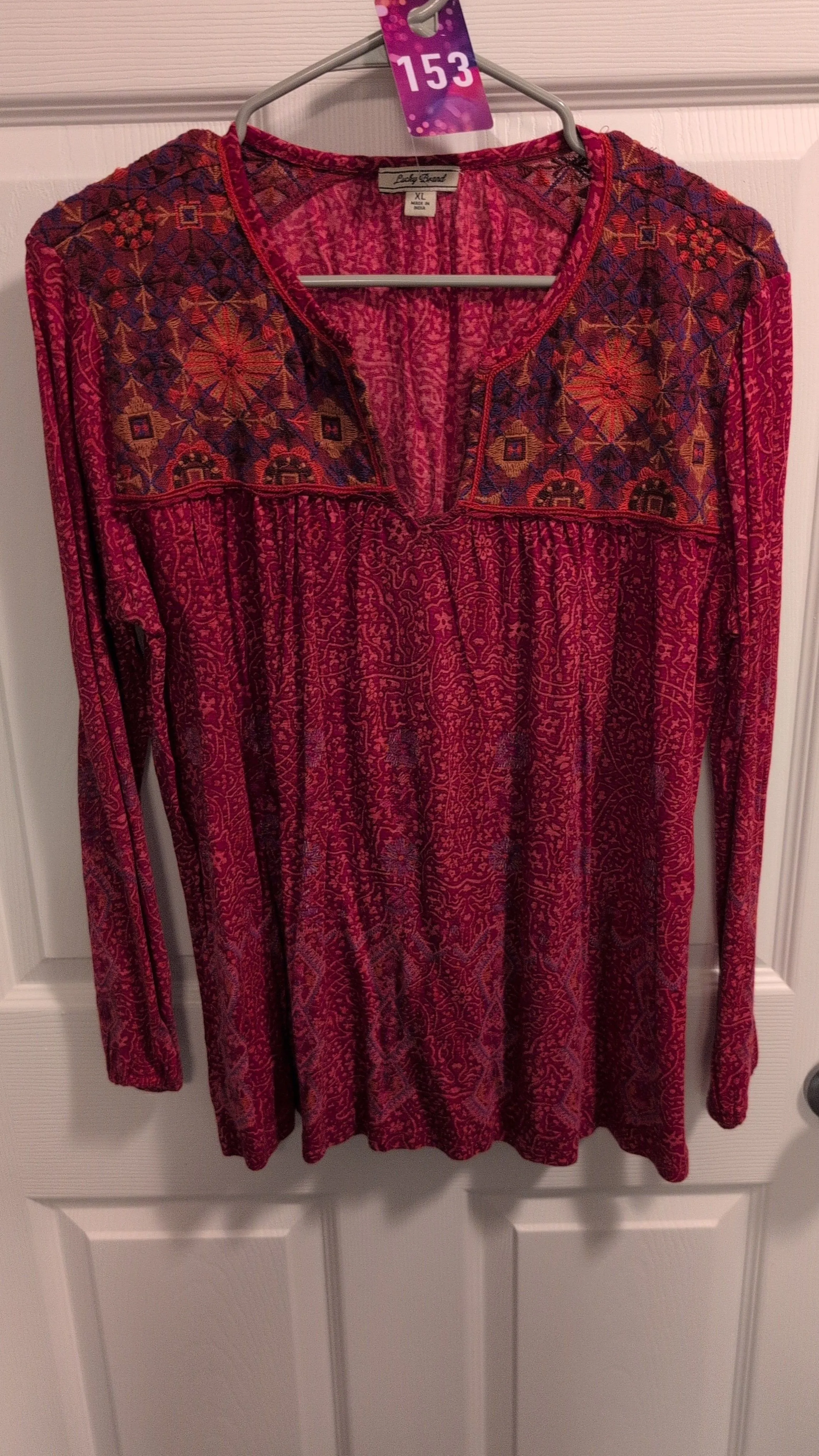 Product image for SALE 153 Lucky Brand boho print knit top size XL