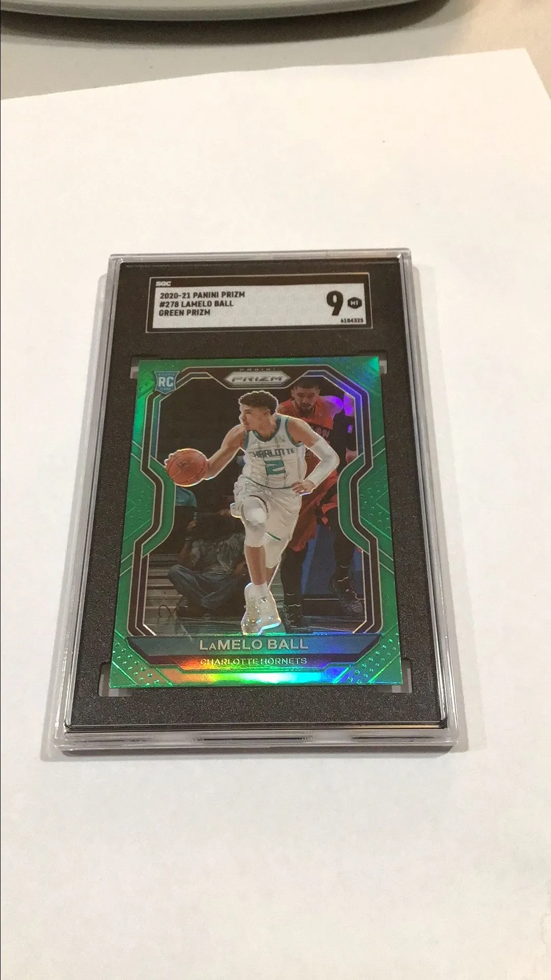 Product image for Lamelo Ball SGC 9 2020-21 Green Prizm Rookie #278 Panini Prizm