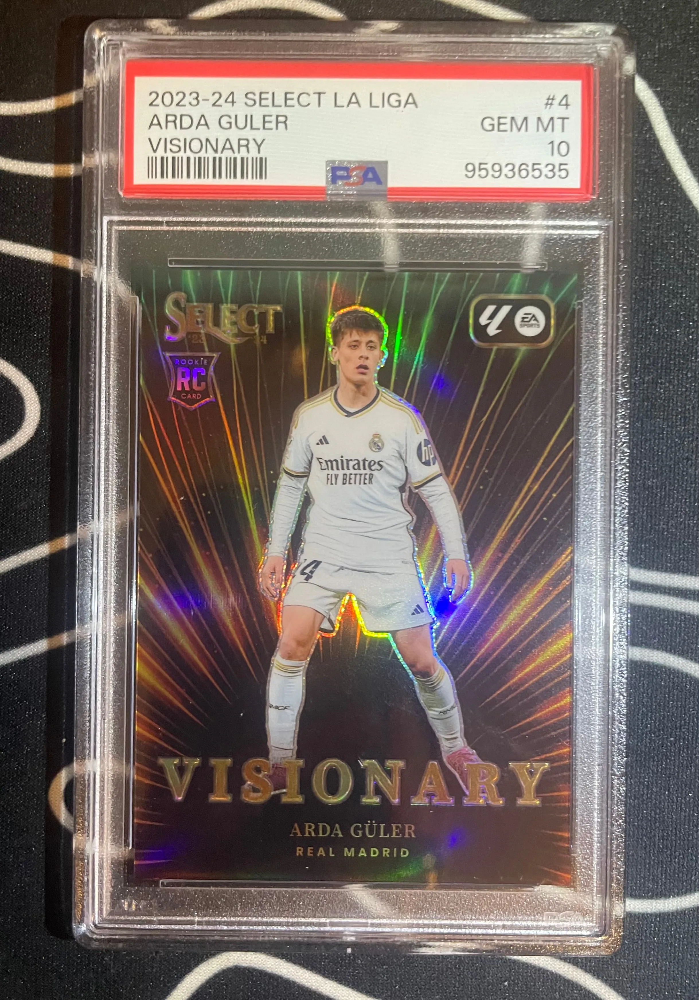 Product image for 2023-24 Panini Select La Liga Arda Guler Rookie RC Visionary Case Hit SSP PSA 10