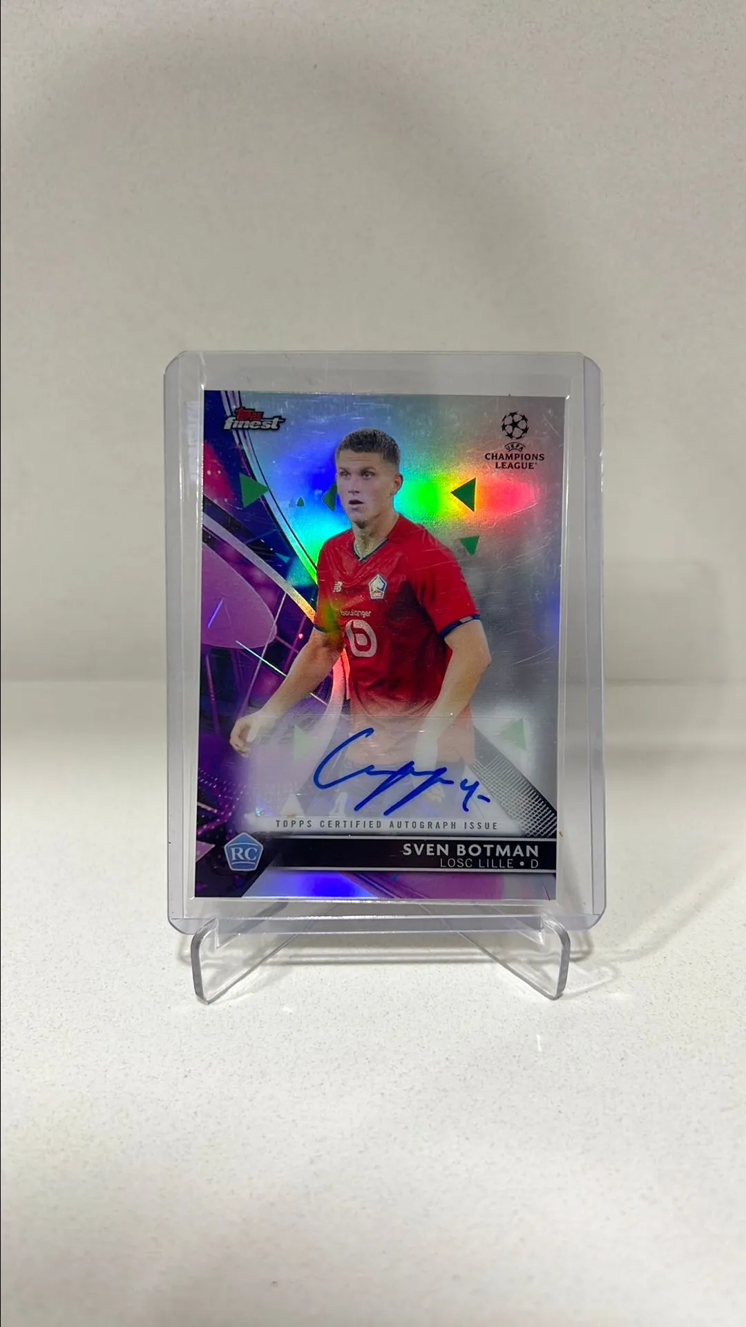 Product image for Sven Botman LOSC Lille RC Auto 2021-2022 Topps Finest UEFA BA-SB Refractor