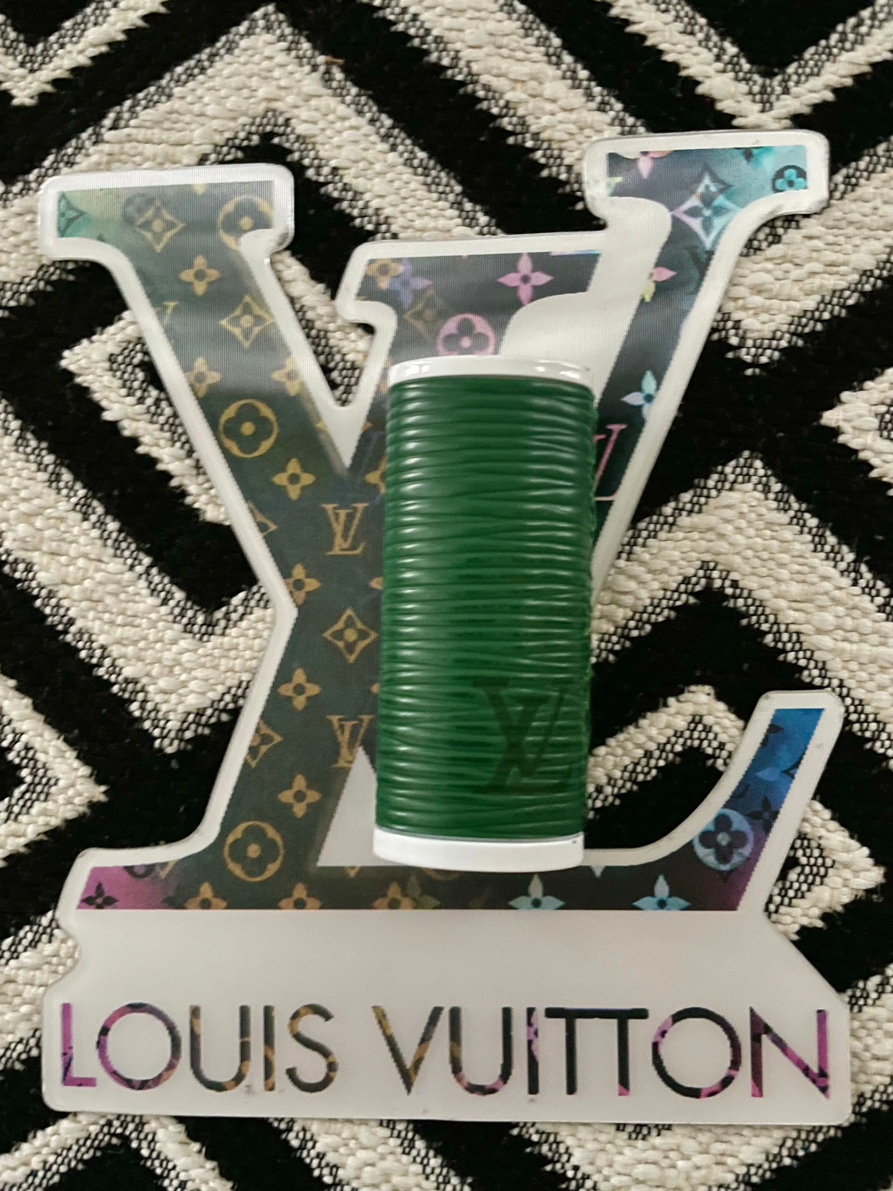 Product image for OWNYC Handmade Designer Lighter Case - Green Epi Leather LV White Case