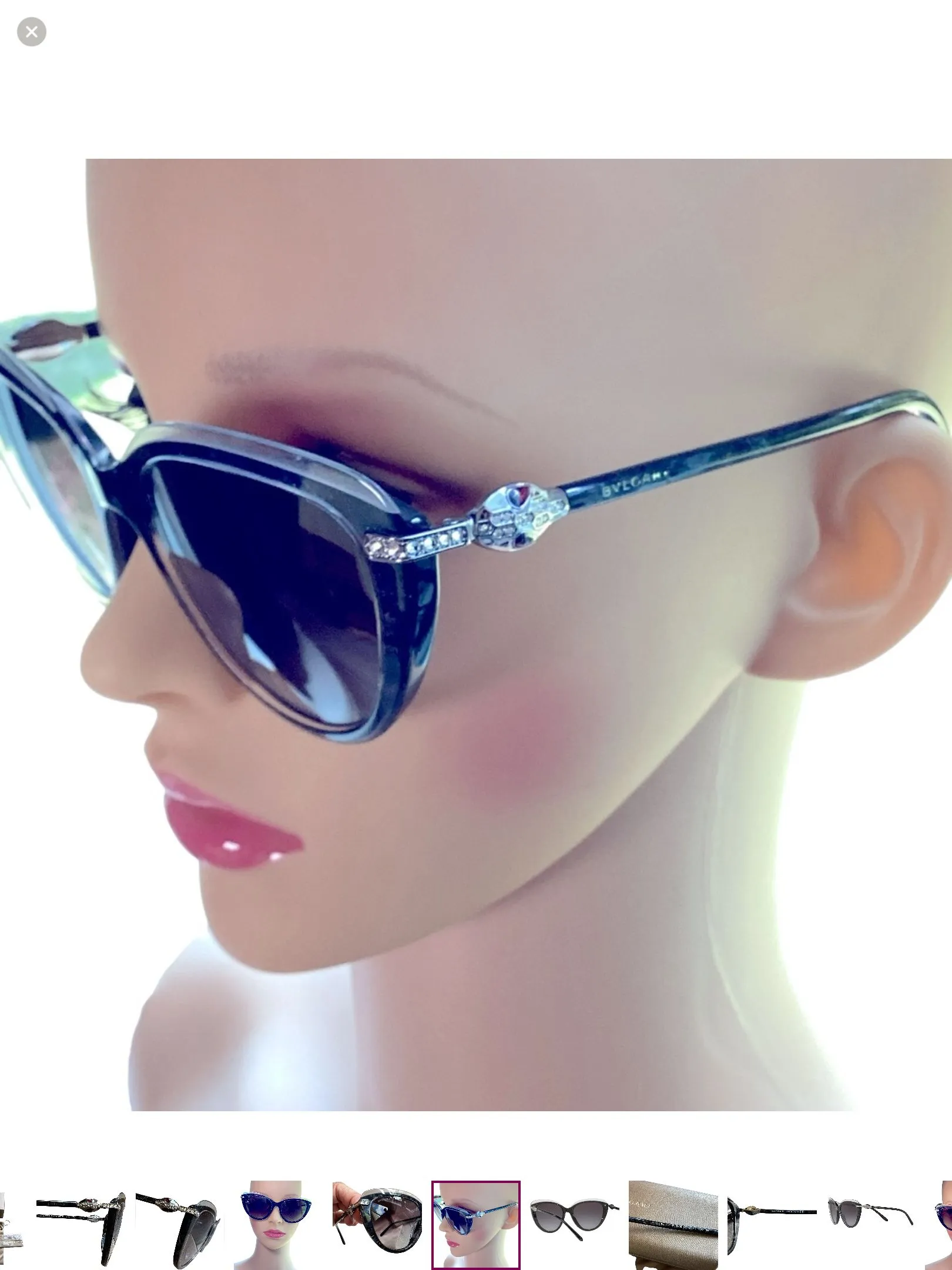 Product image for Bvlgari Serpenti Jeweled Cat Eye Sunglasses (t152)
