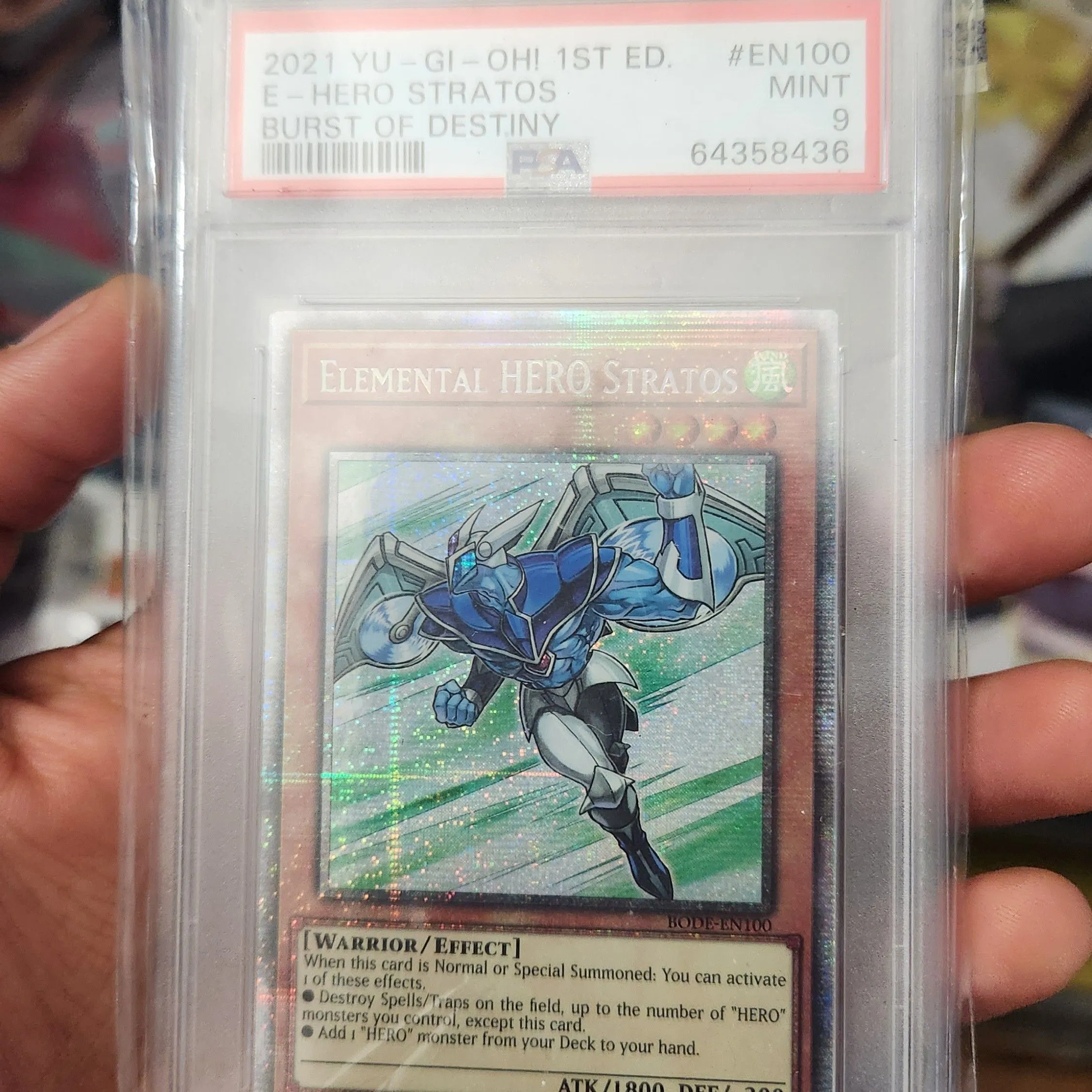 Product image for 2021 Yu-Gi-Oh! Bode-Burst Of Destiny E-Hero Stratos Burst Of Destiny PSA MINT 9
