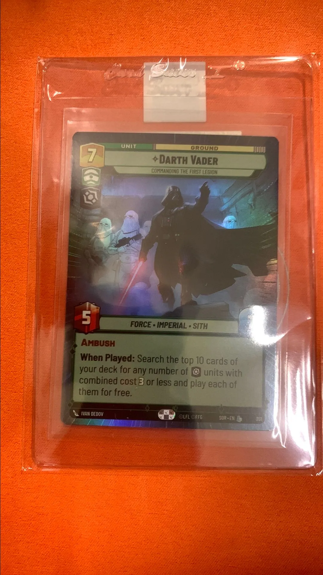 Product image for Star Wars Unlimited Darth Vader hyper foil