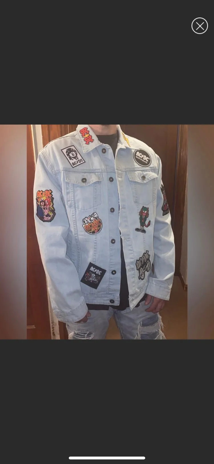 Product image for AC/DC Customized Denim Jacket 🔥🎸🤘🏼😎🔥🎸🤘🏼😎
