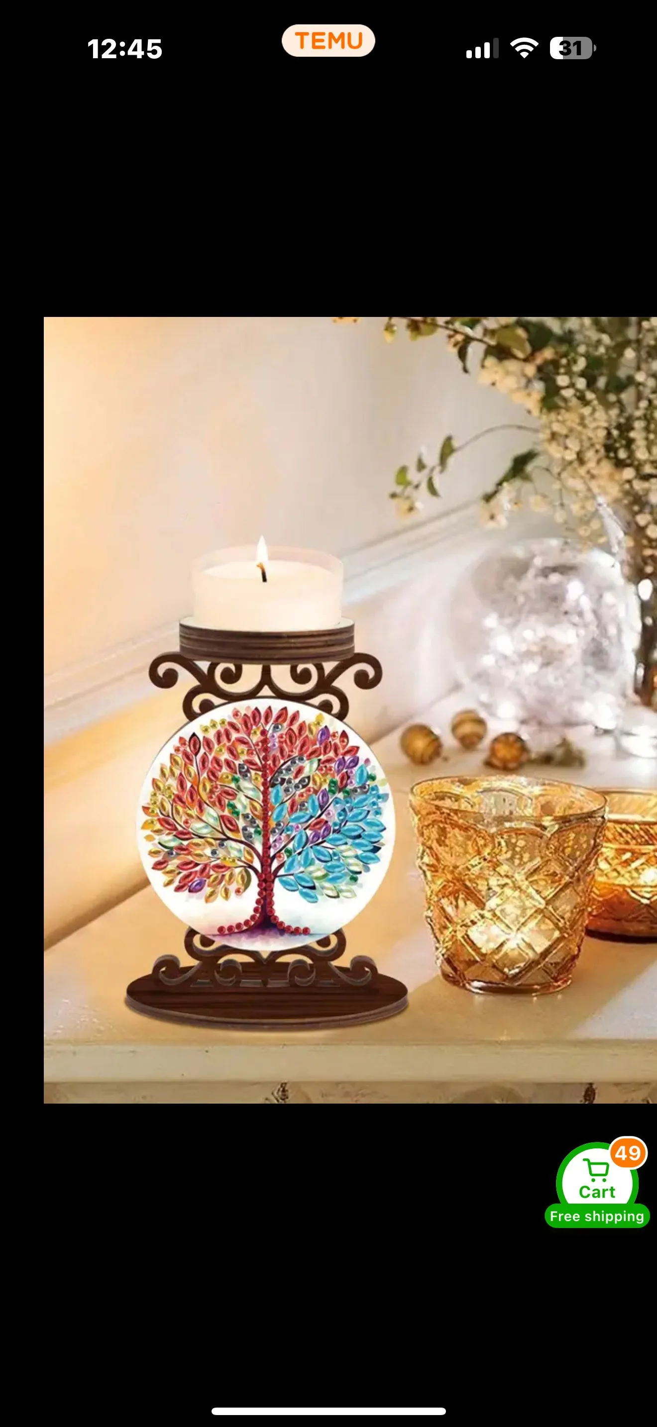 Product image for #1434 Votive/Candle Holder Tree of Life Diamond Painting Art Kit