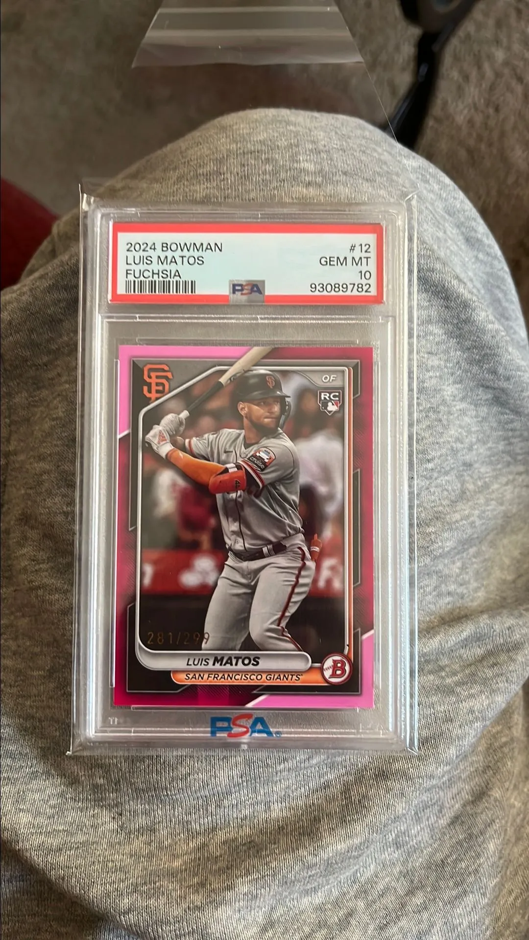 Product image for 2024 Bowman Luis Matos 12 Fuchsia PSA GEM MT 10