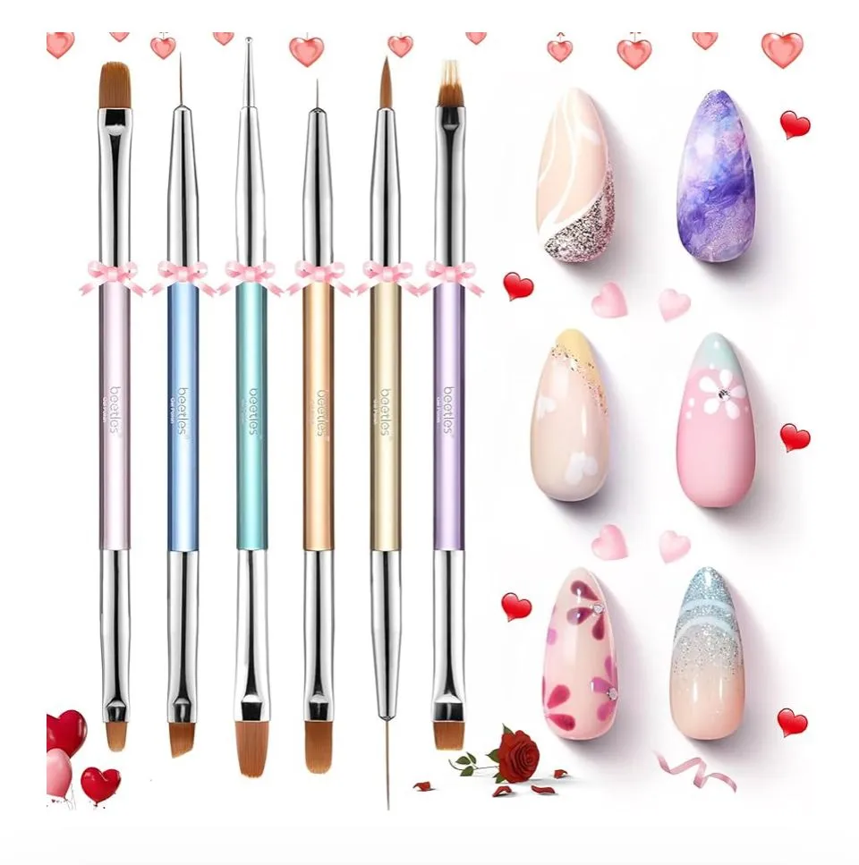 Product image for 6-Piece Gel Nail Art Brush Set – Perfect for DIY Manicures