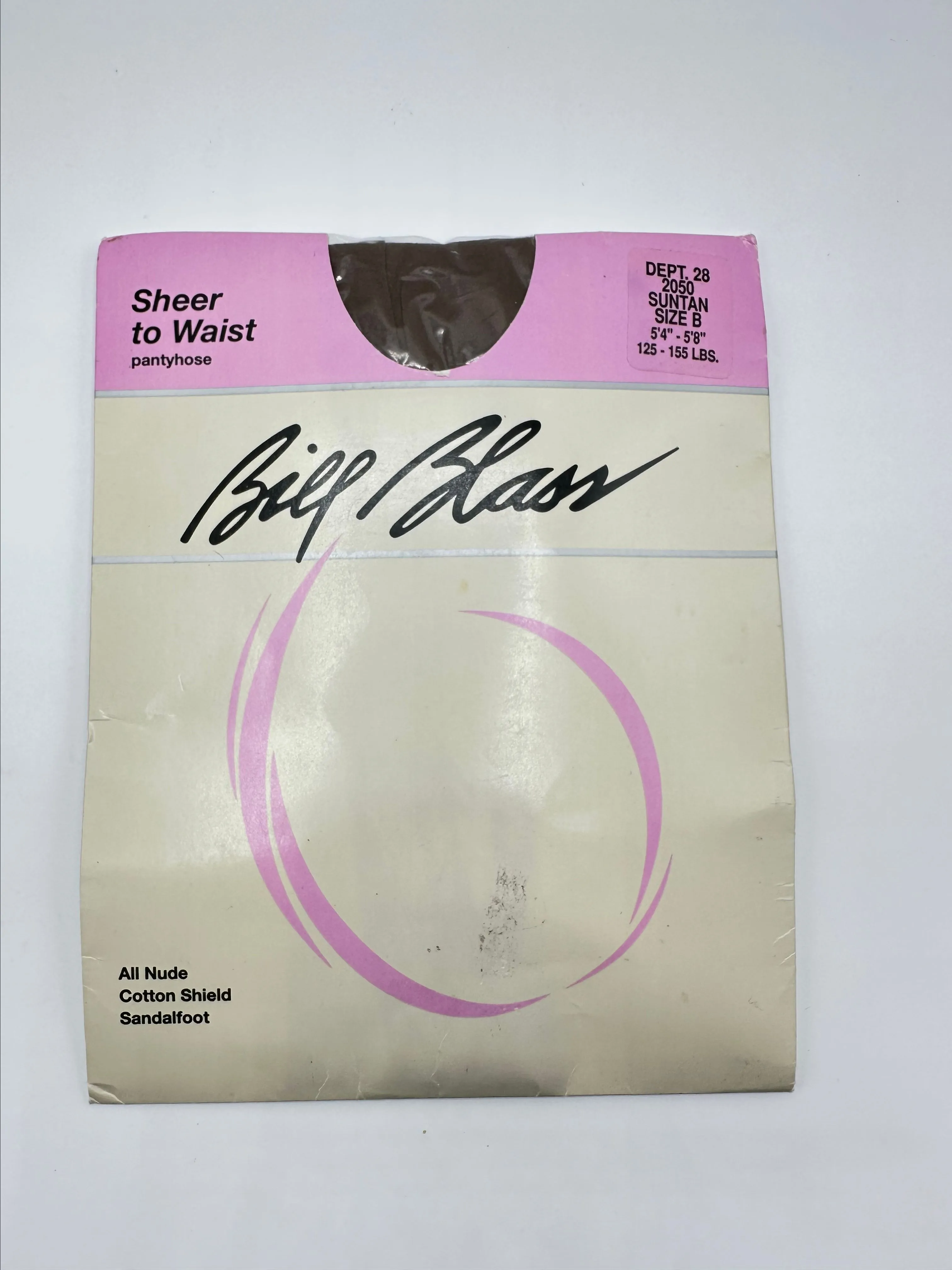 Product image for Bill Blass Sheer Support Pantyhose Size B Medium Suntan Nylon Blend Made In U
