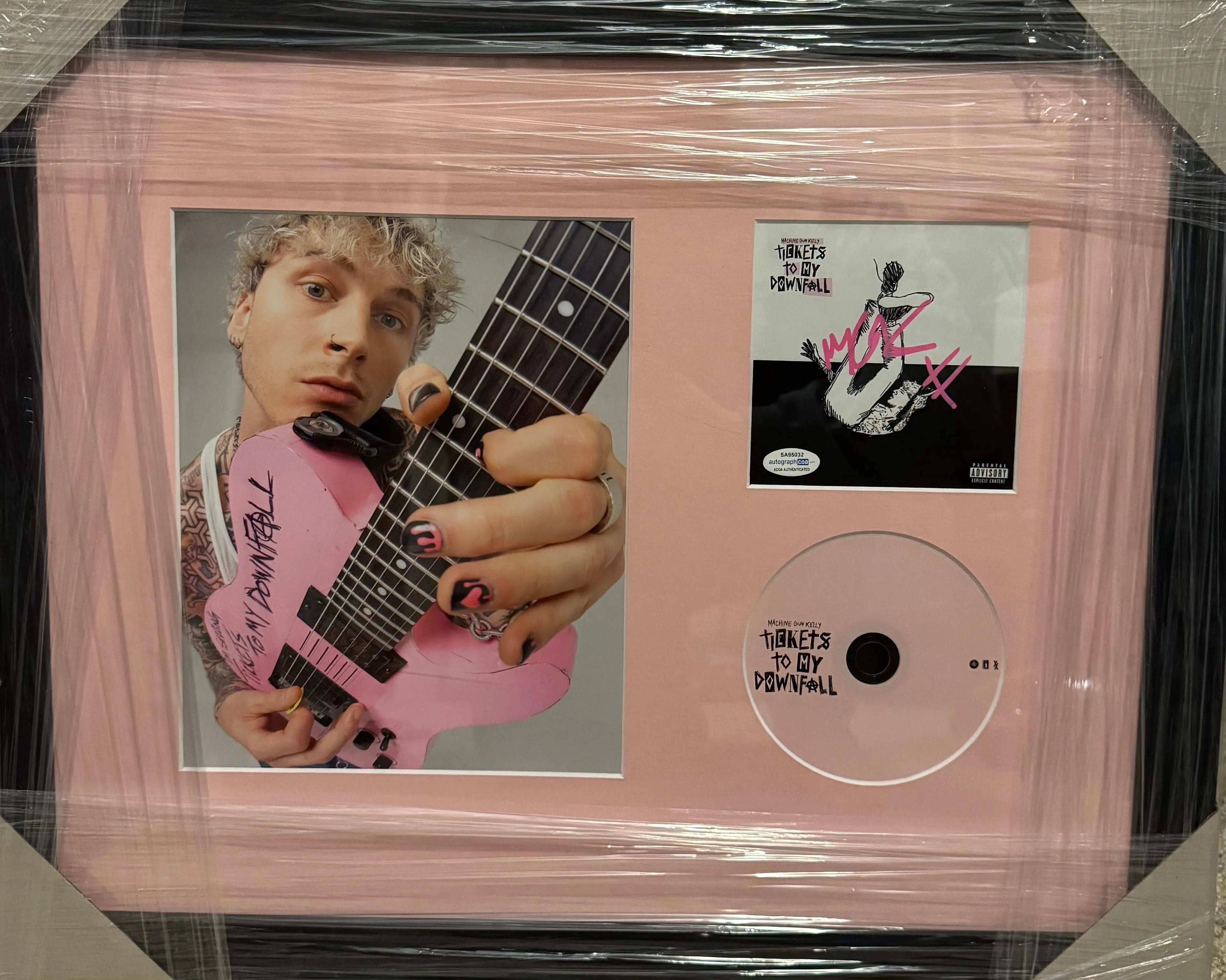 Product image for Machine Gun Kelly Autograph 11x14 Framed CD Photo Tickets To My Downfall ACOA