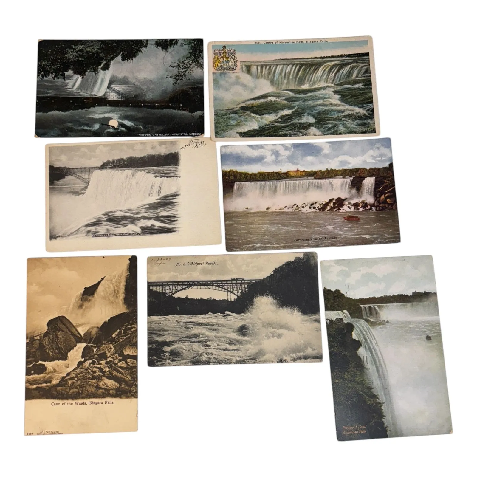 Product image for 26. The Niagra Falls - 7 Early Postcard Lot - Gorgeous & Powerful! - Undivided & Divided Back