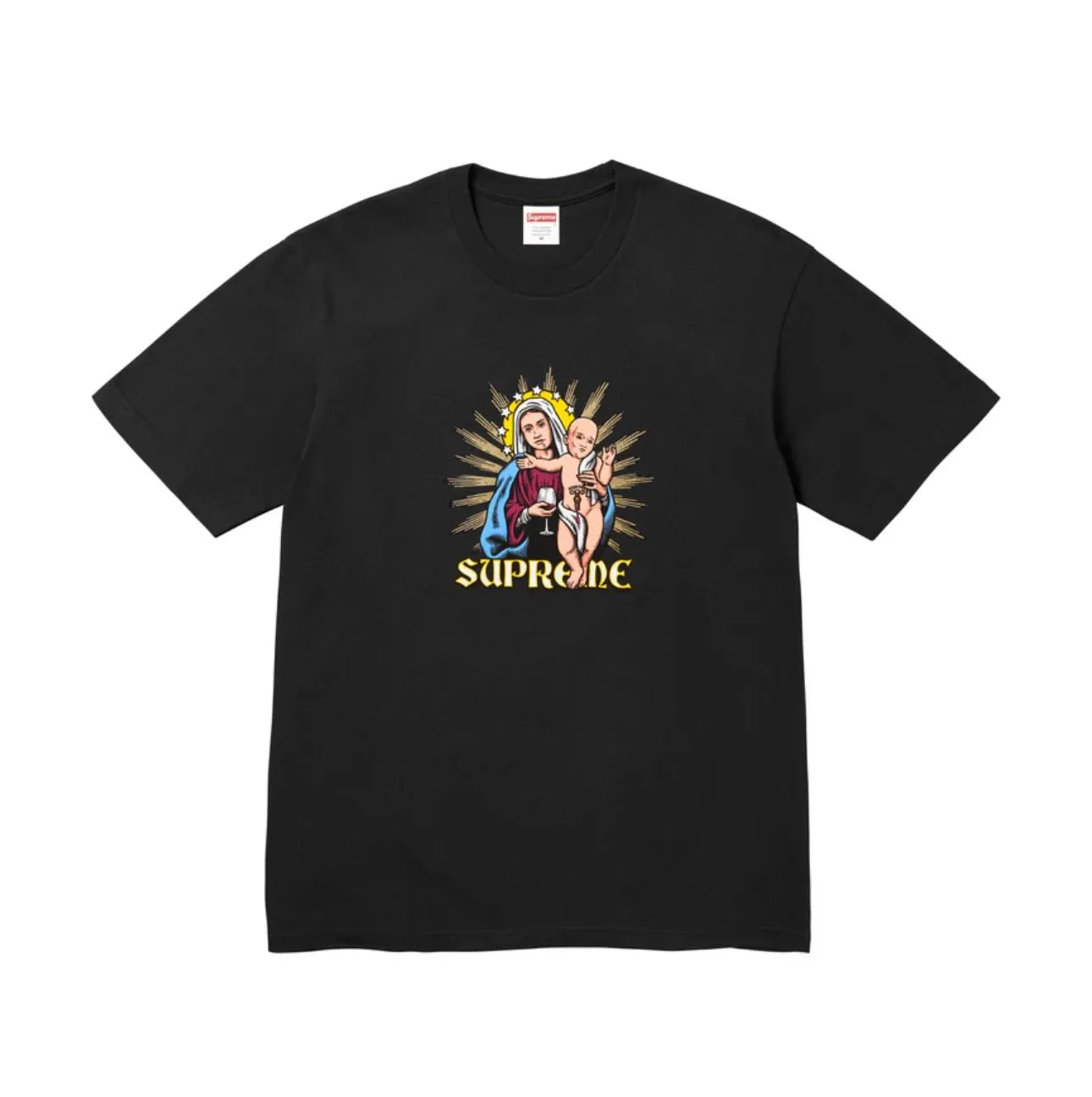 Product image for Supreme Jesus Size XL Black Blood T-Shirt