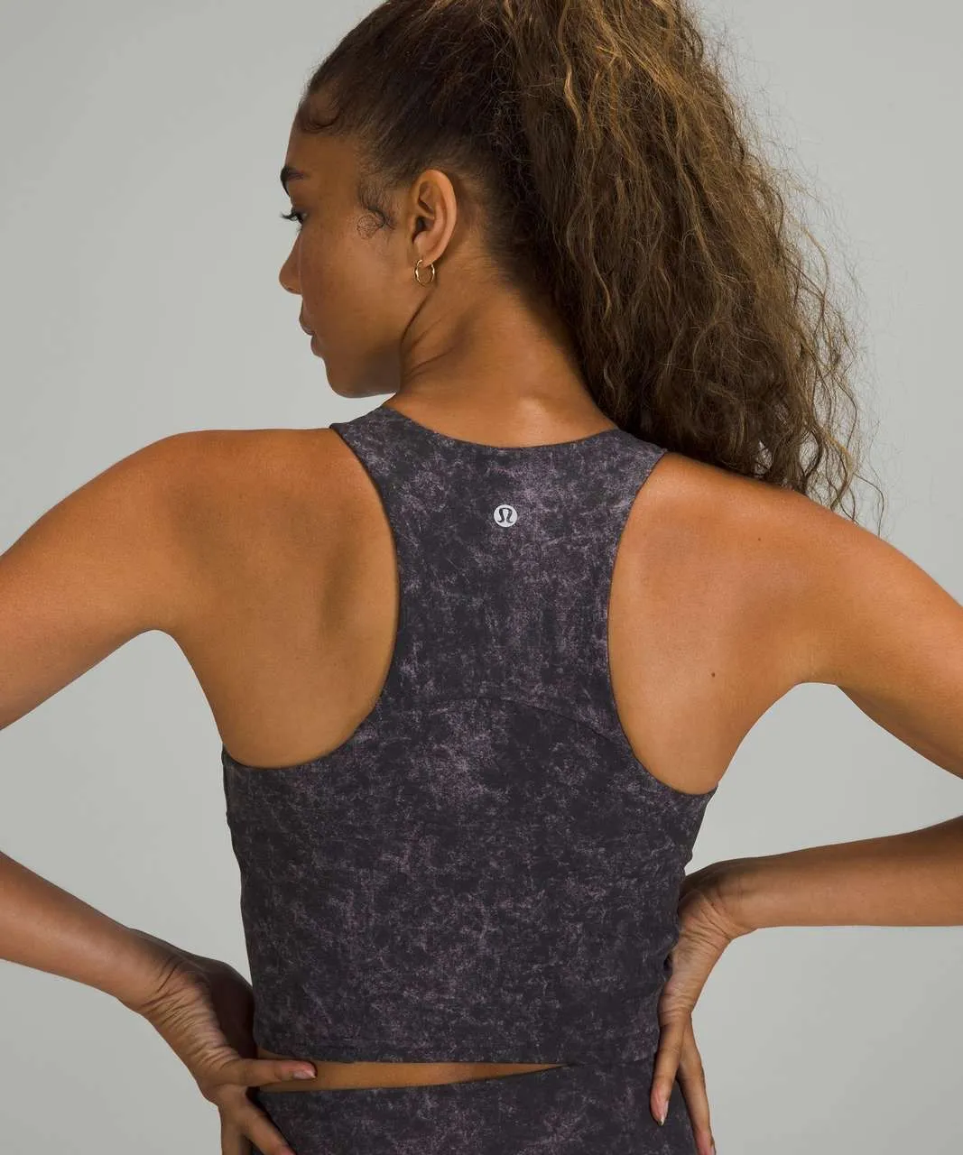 Product image for 12/ Lululemon Invigorate Training Tank Top Denim Wash Print Dusky Lavender Black