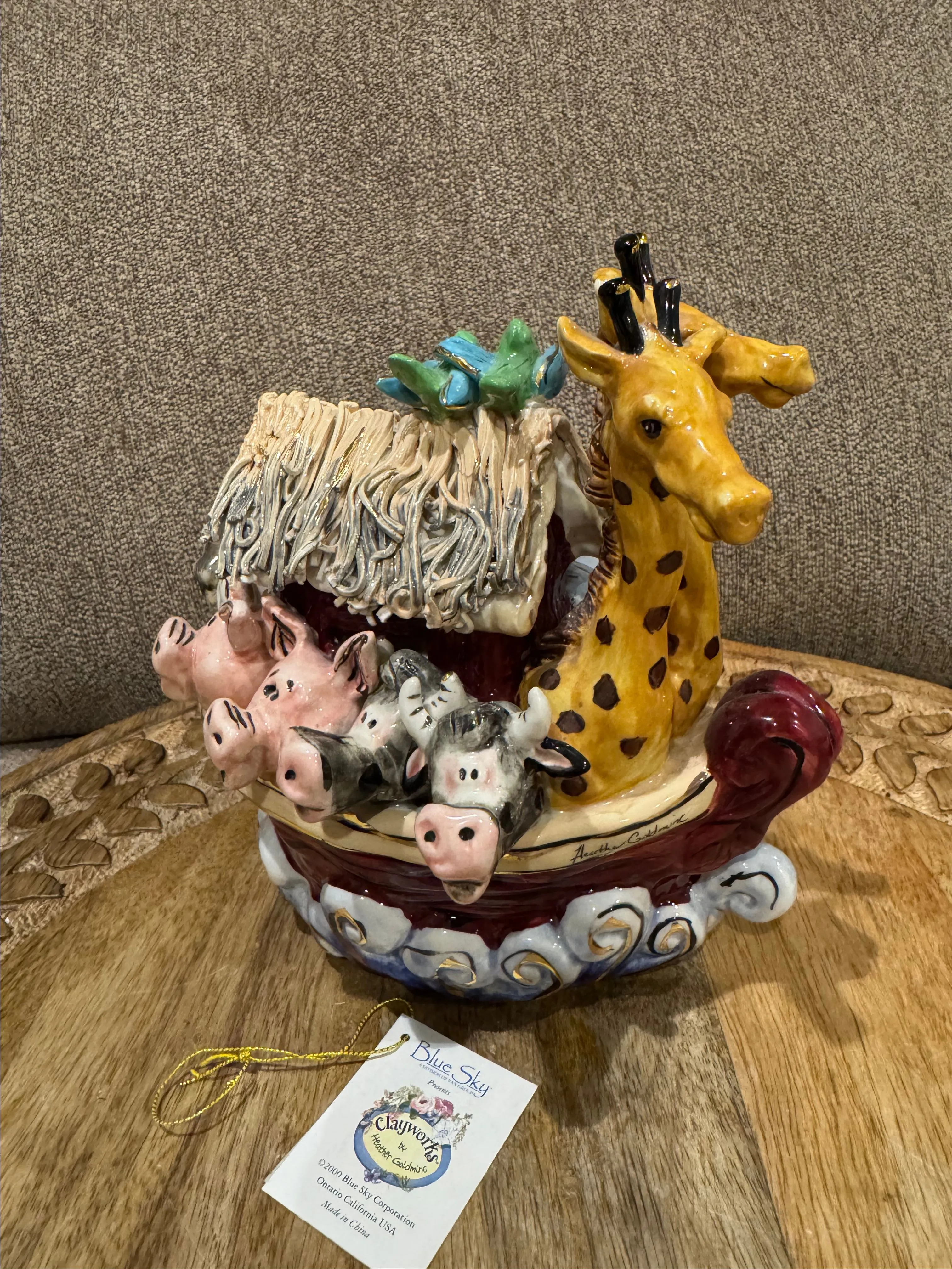 Product image for 9. Vintage Blue Sky Noah's Ark Children's Coin Bank Heather Goldmine