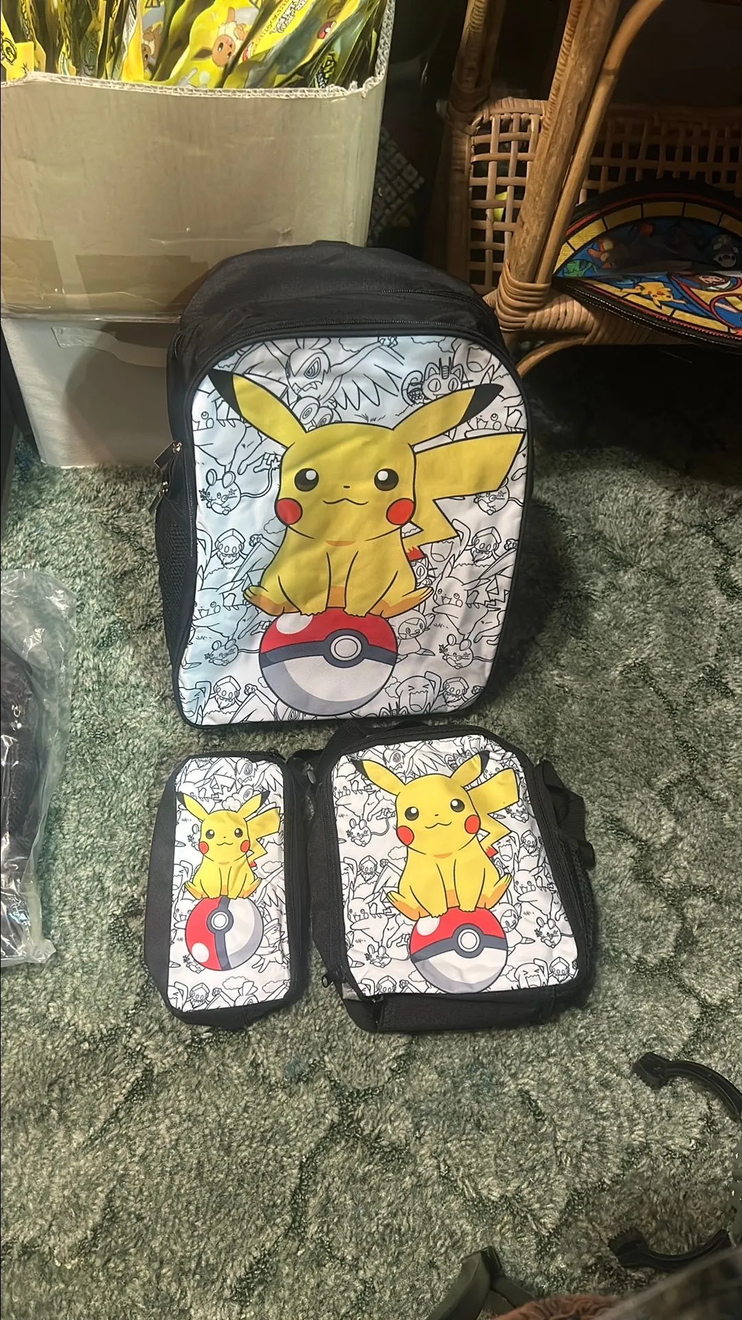 Product image for Pikachu Backpack, Lunchbox Pencil Case Set