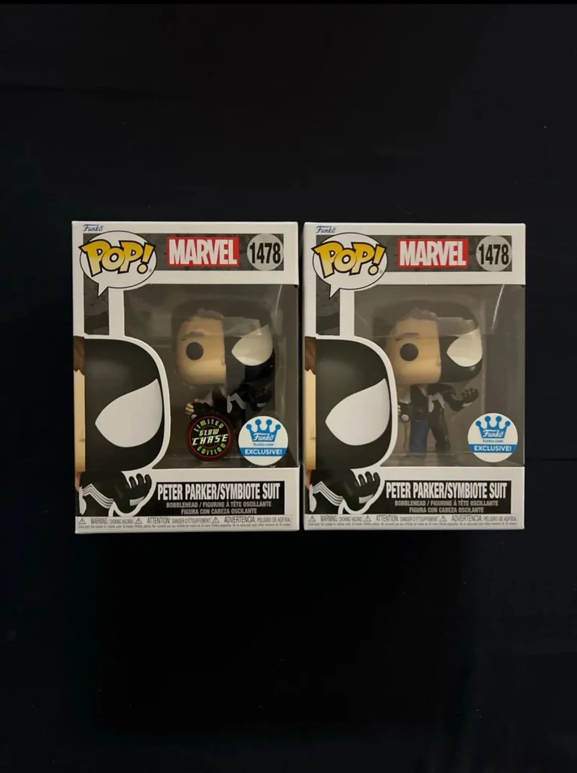 Product image for Peter Parker/Symbiote Suit CHASE + Common Funko Pop *MINT CONDITION*