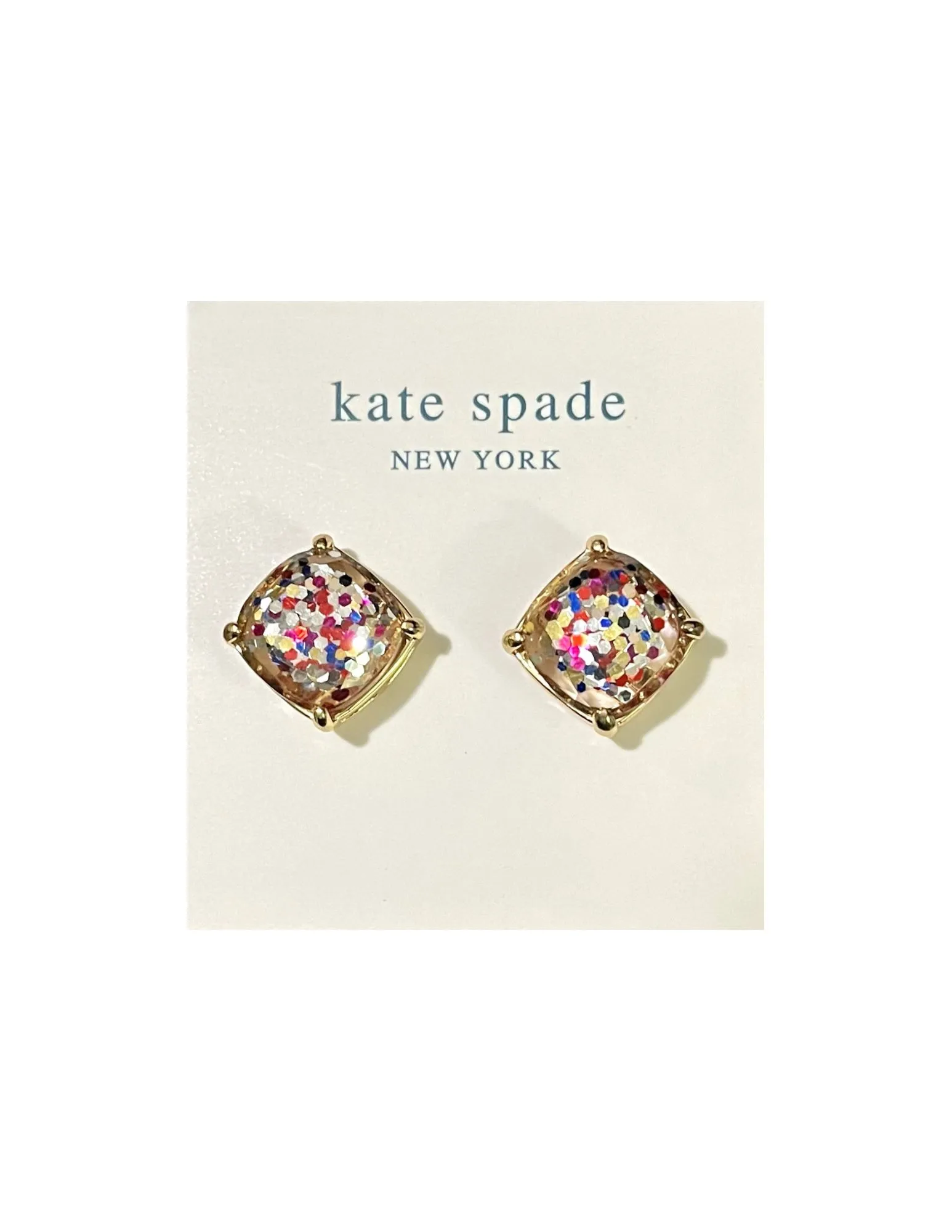 Product image for Kate Spade NEW Confetti glitter square/diamond earrings, studs