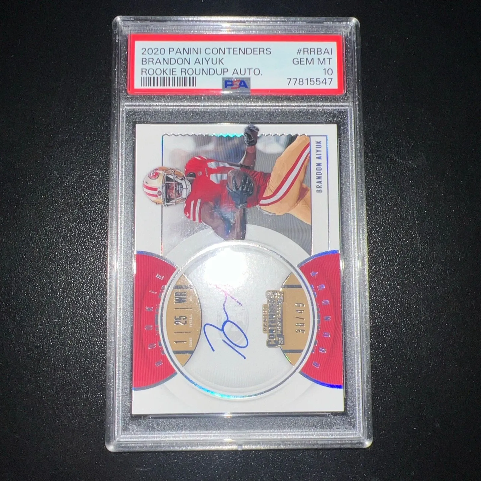 Product image for 2020 Panini Contender Brandon Aiyuk Rookie Round up Auto 38/49