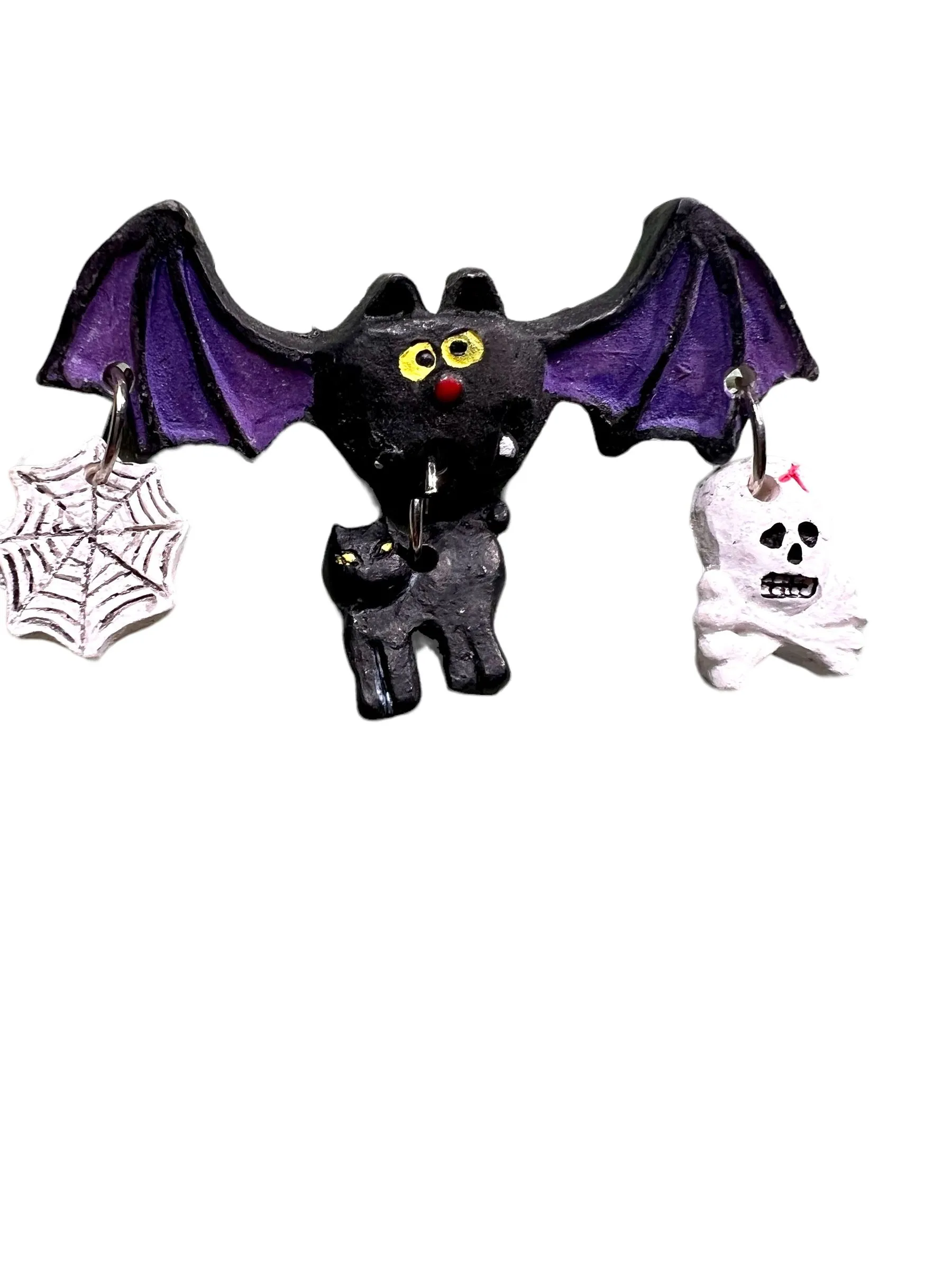 Product image for Bb. Clay bat pin with charms